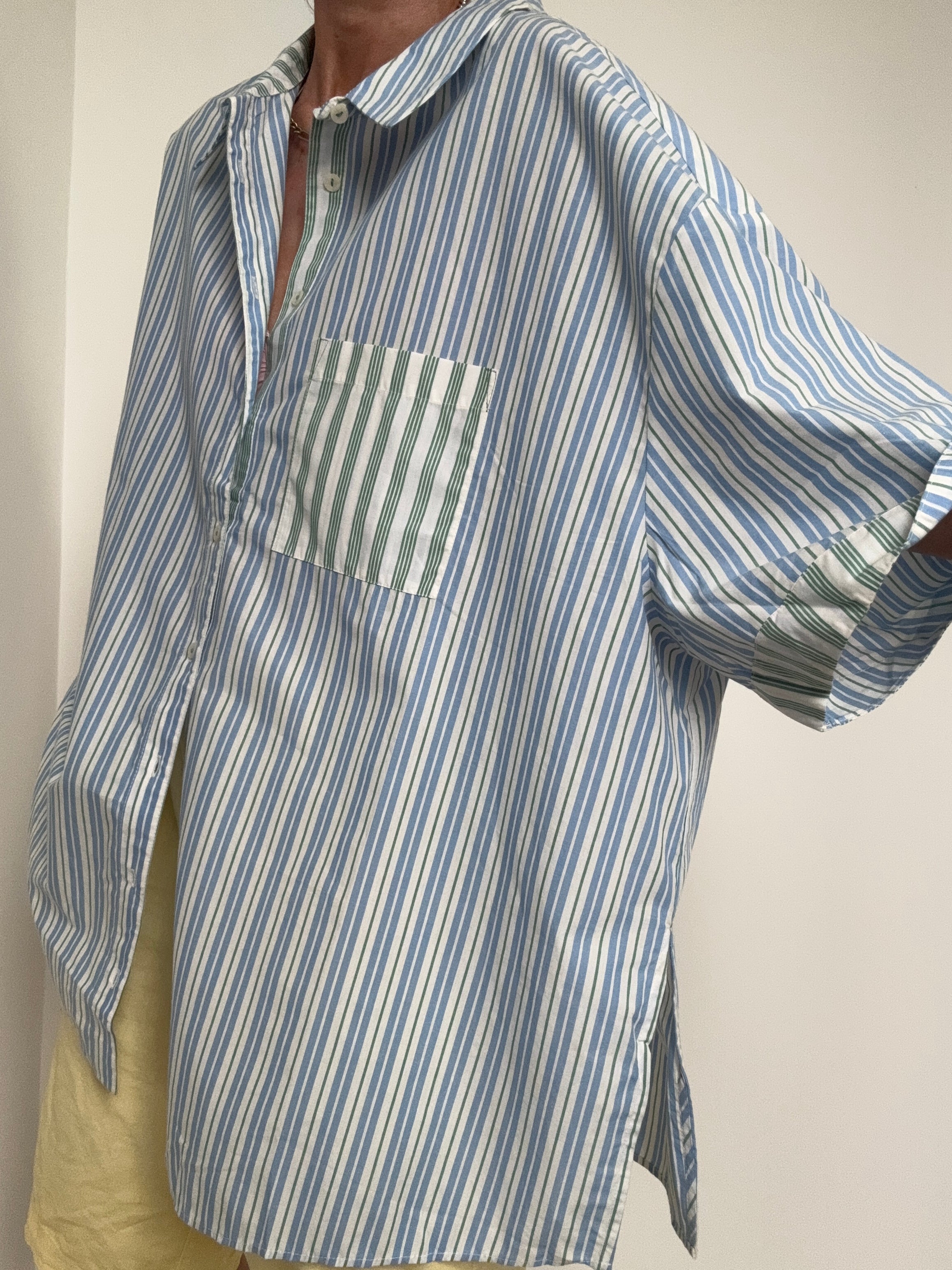 Anthropologie Tops Multi Stripe Cotton Shirt