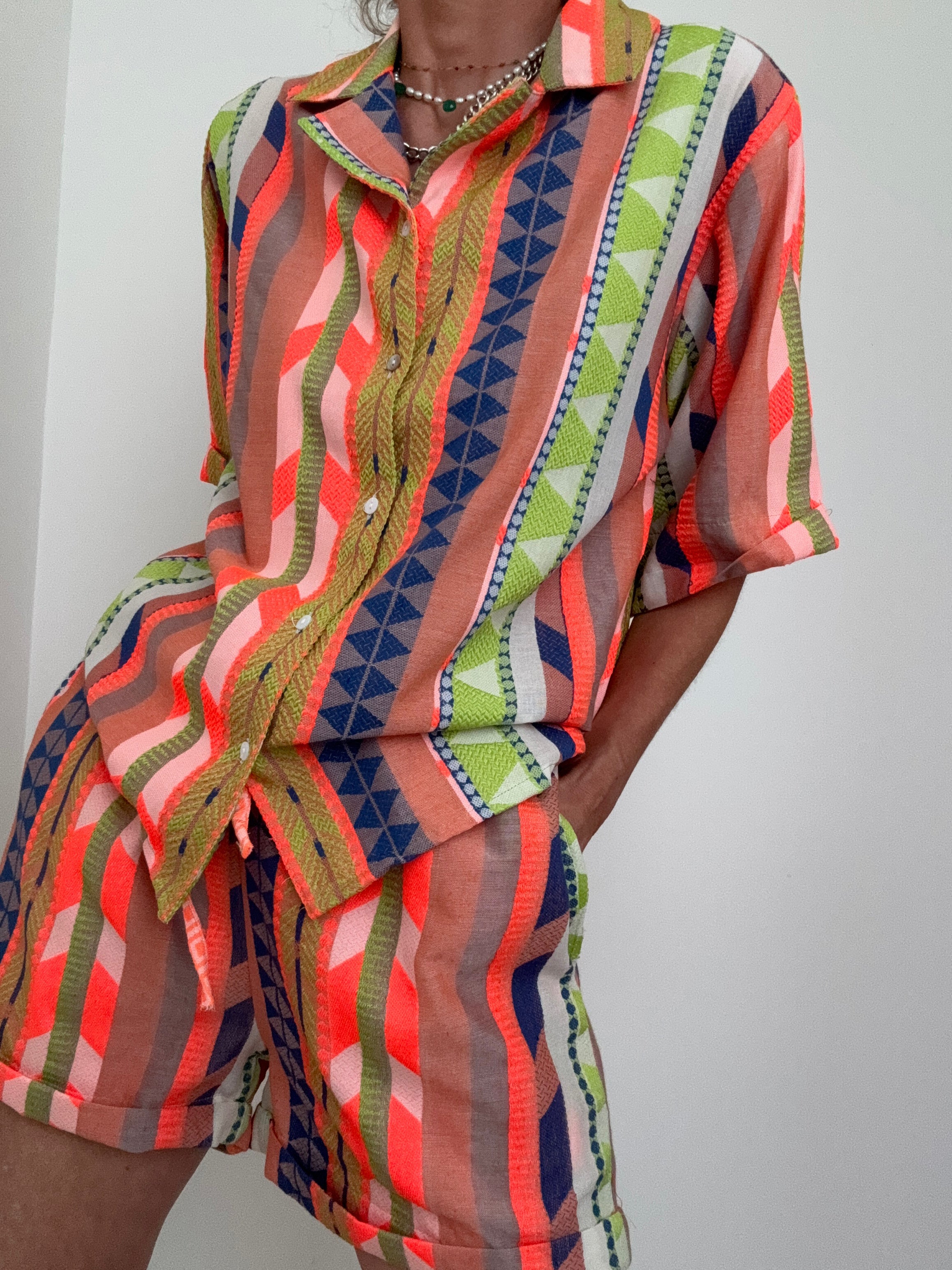 Shorts & Shirt Set Fluro & Green | Tops