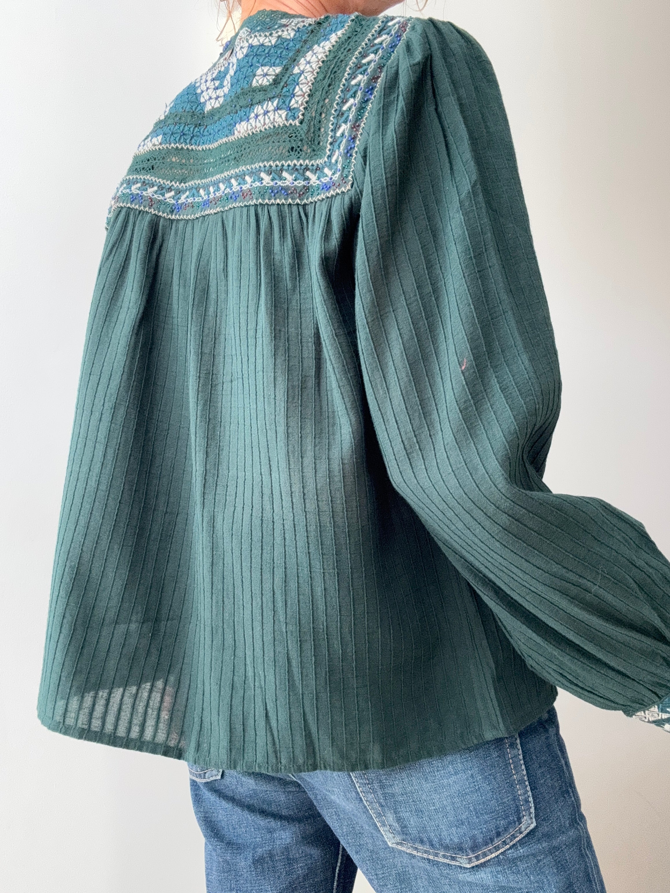 Antik Batik Blouses Small Tamara Blouse Green