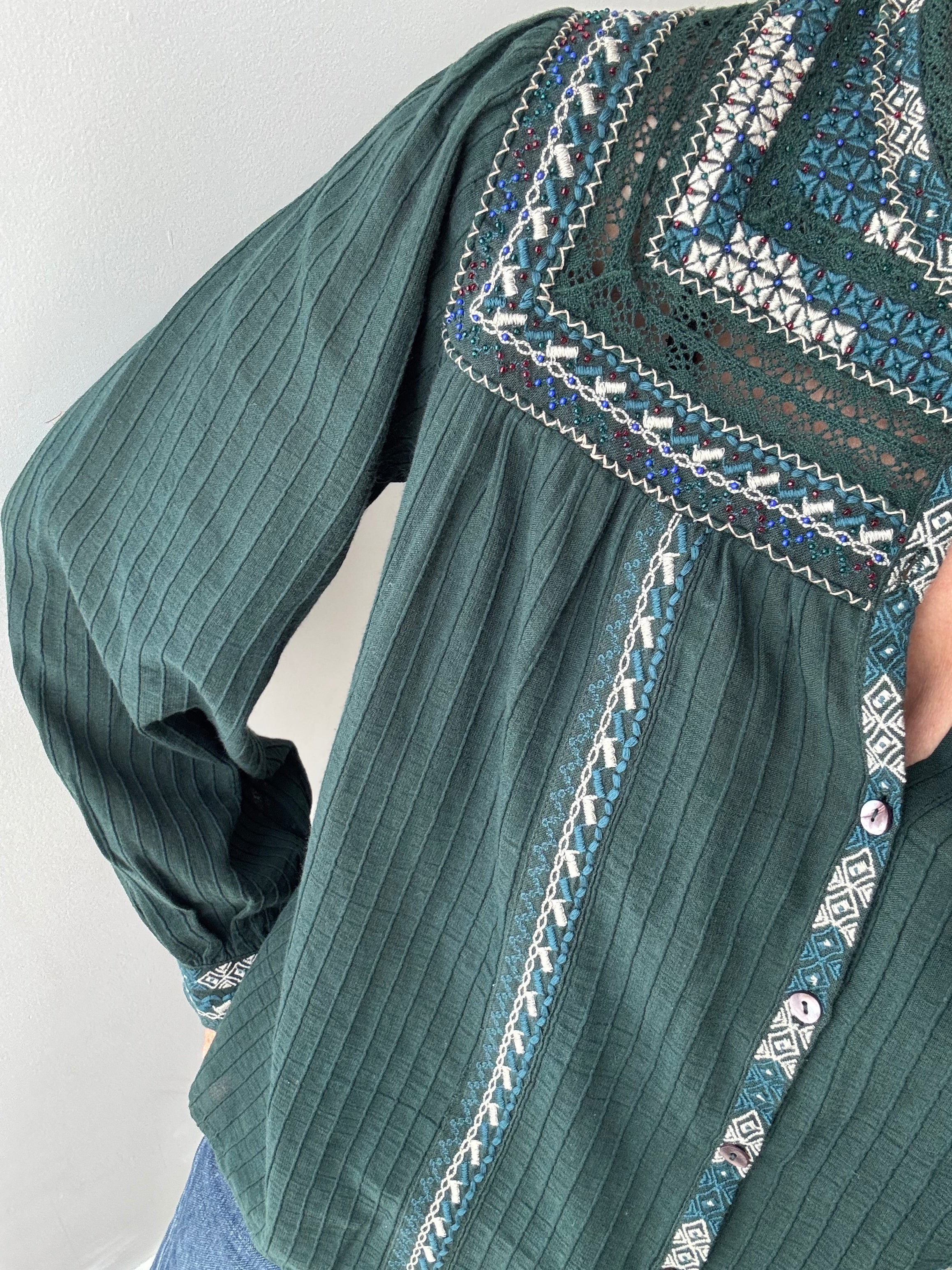 Antik Batik Blouses Small Tamara Blouse Green