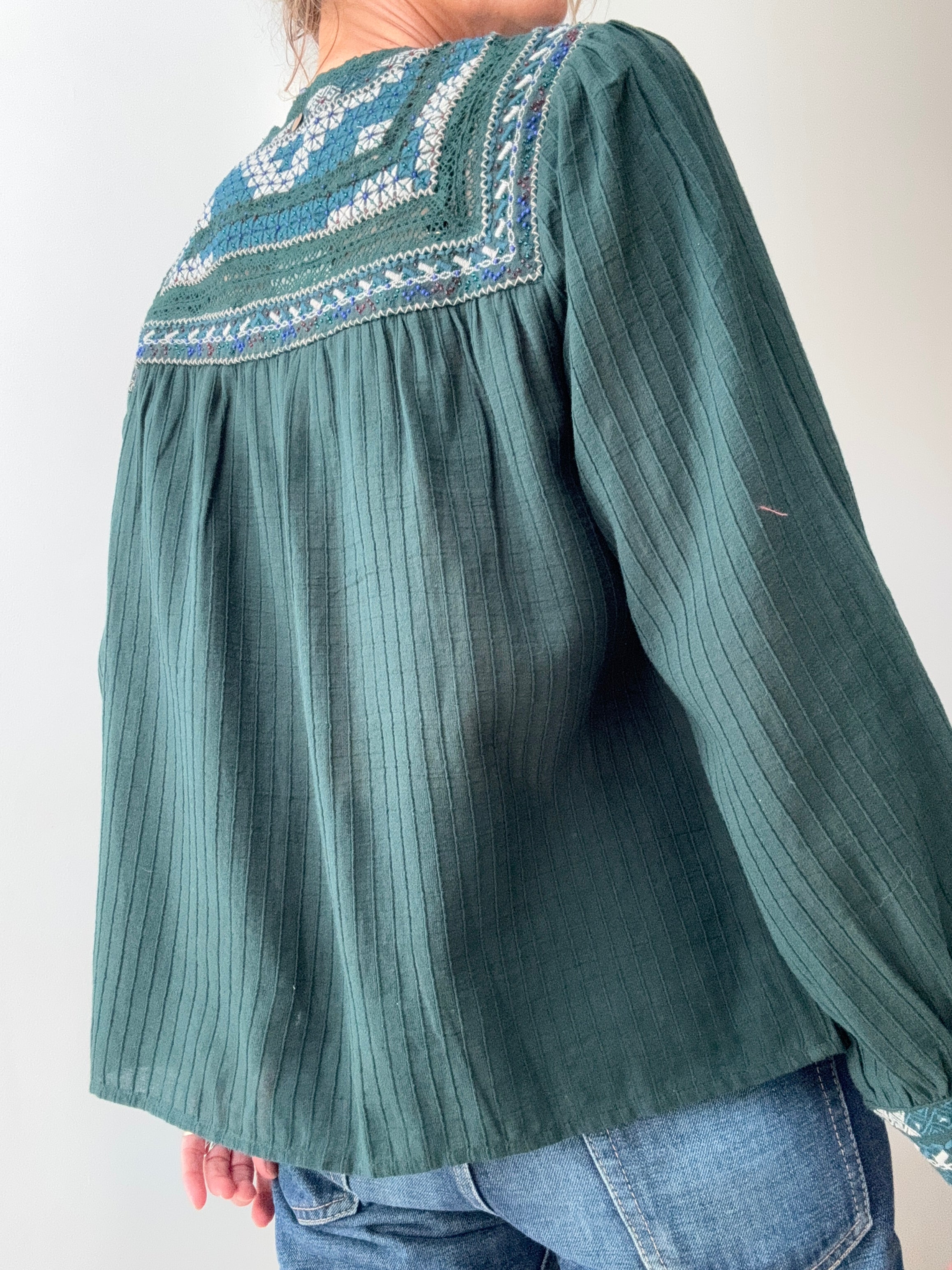 Antik Batik Blouses Small Tamara Blouse Green