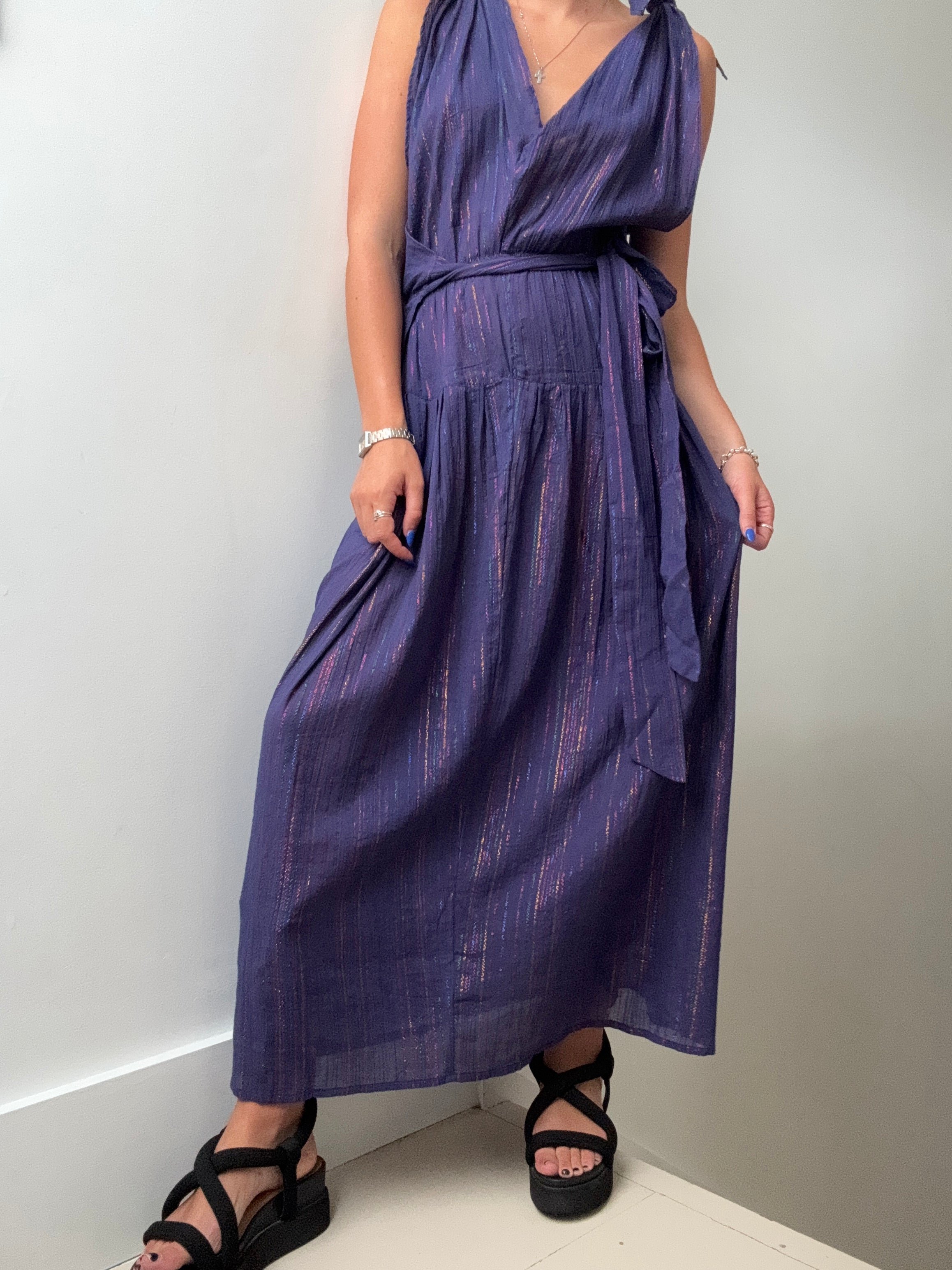 Antik Batik Dresses UK10/EU38 Mimi Long Dress Grape