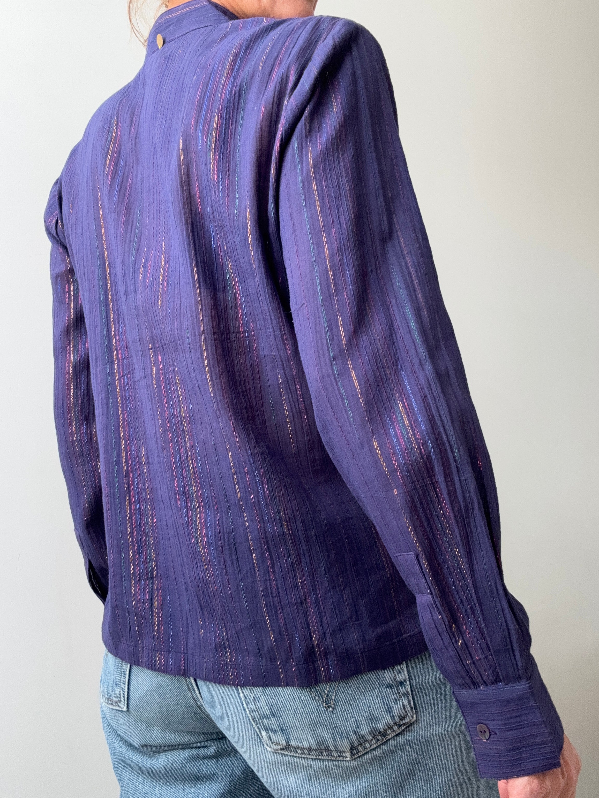 Antik Batik Shirts Small Cotton Gauze Shirt Grape