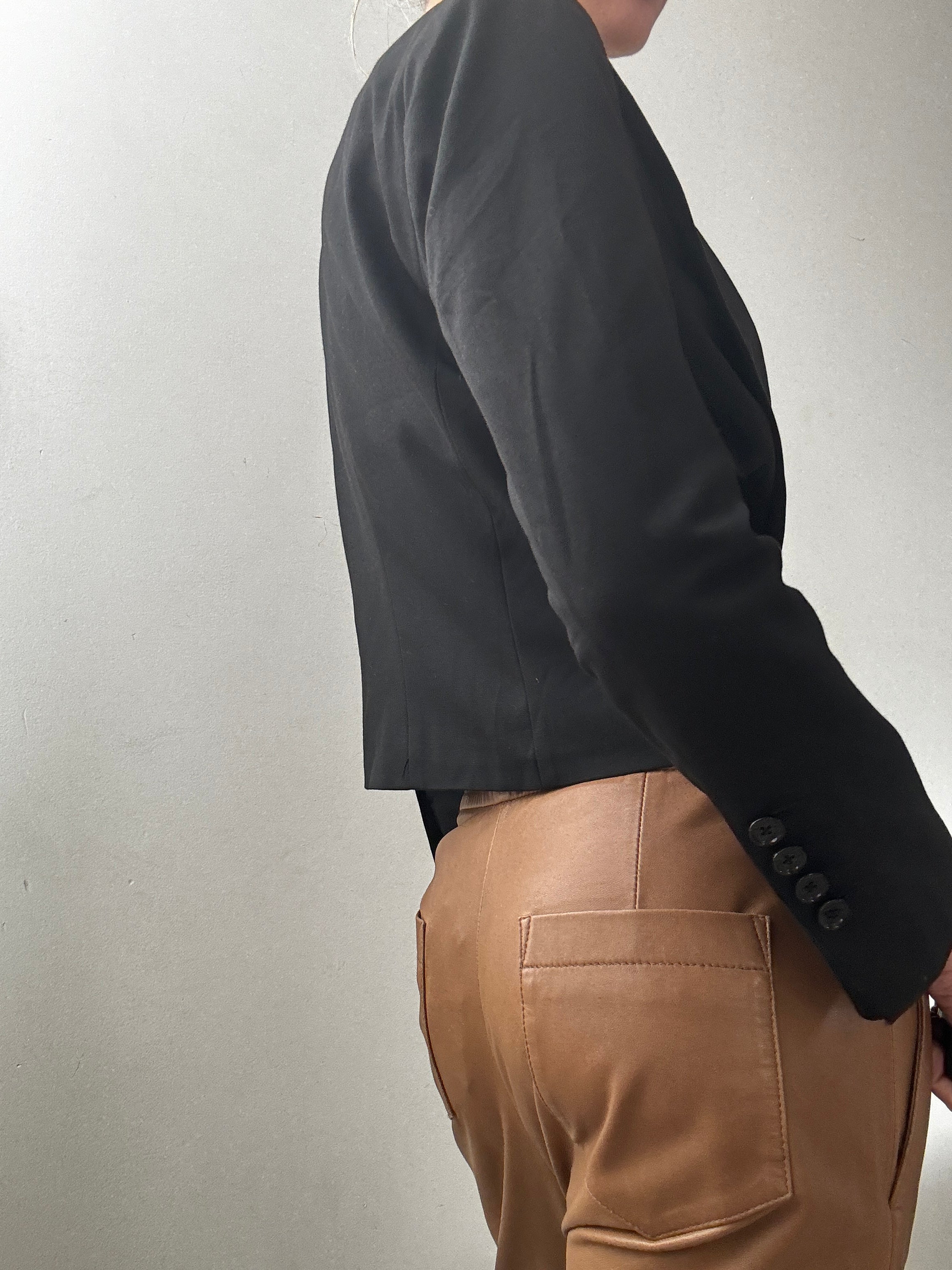Vintage Designer Cropped Black Blazer | Jackets
