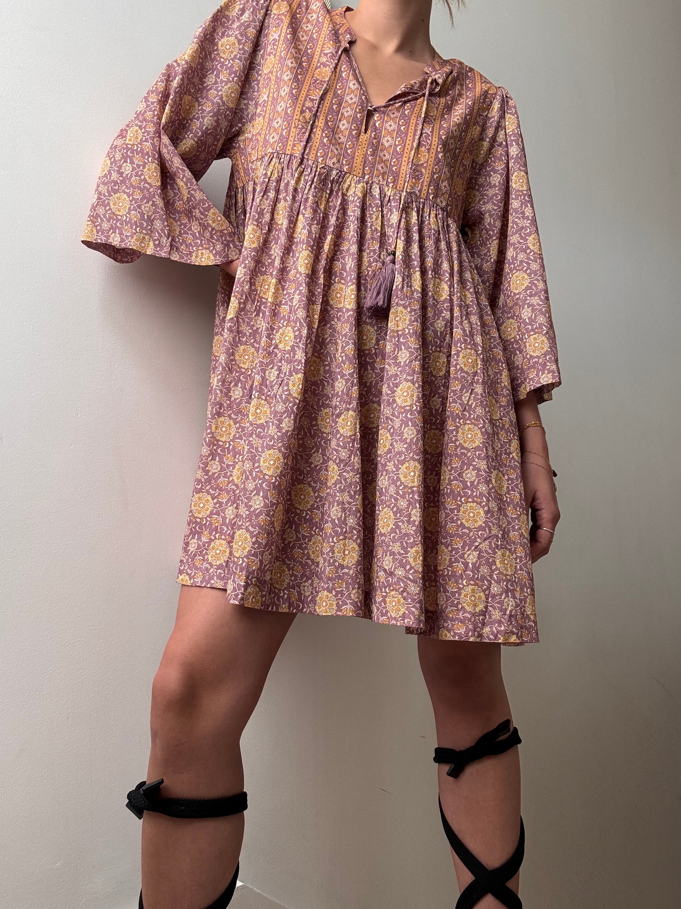 Arnhem Dusty Pink Mini Dress | Dresses