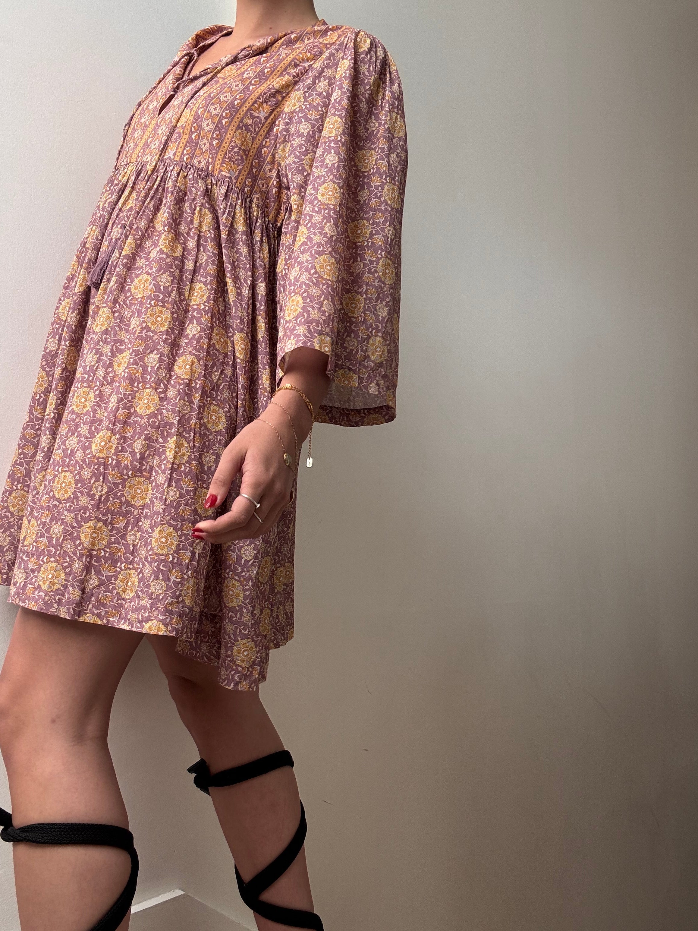 Arnhem Dusty Pink Mini Dress | Dresses
