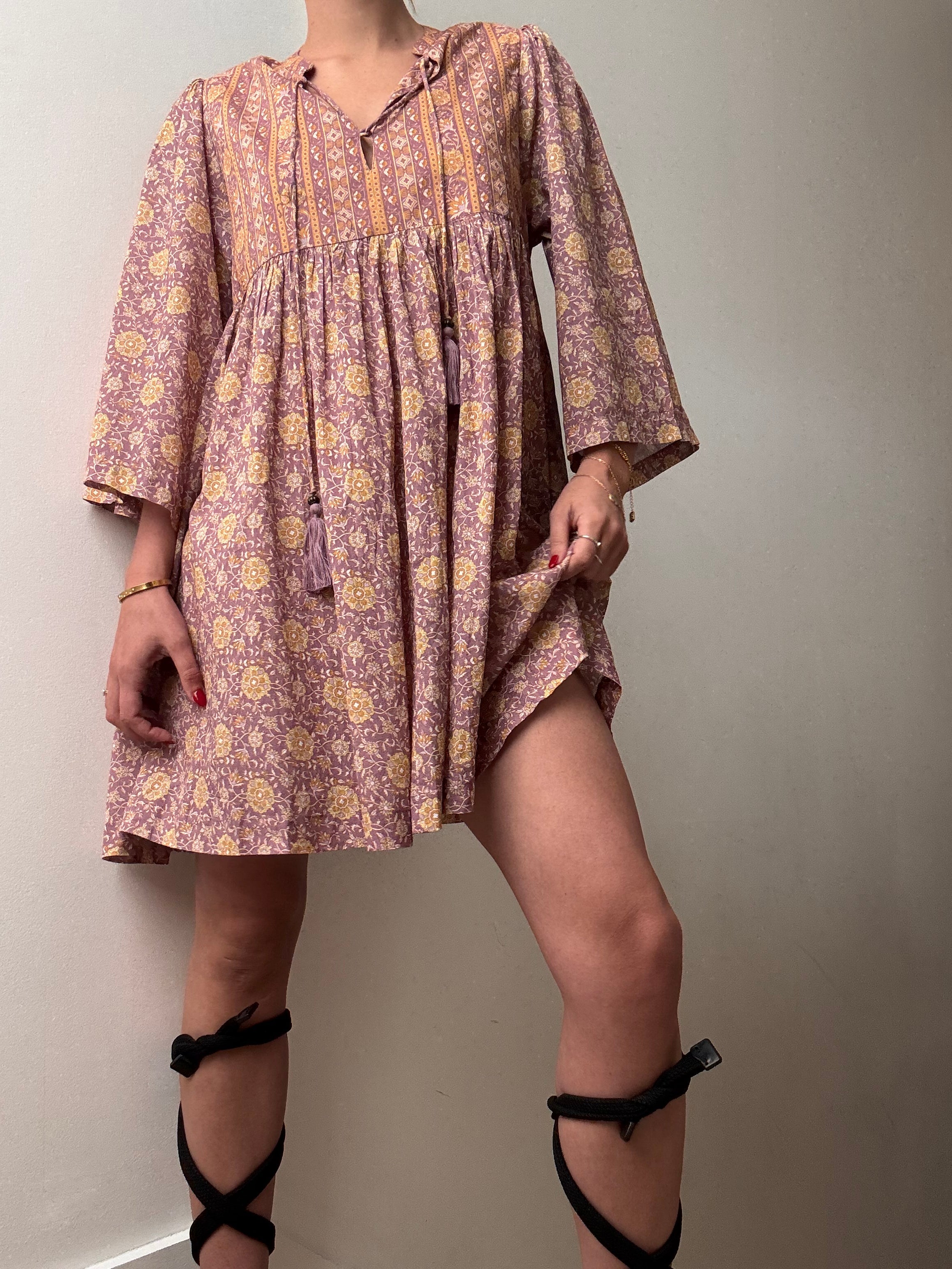 Arnhem Dusty Pink Mini Dress | Dresses