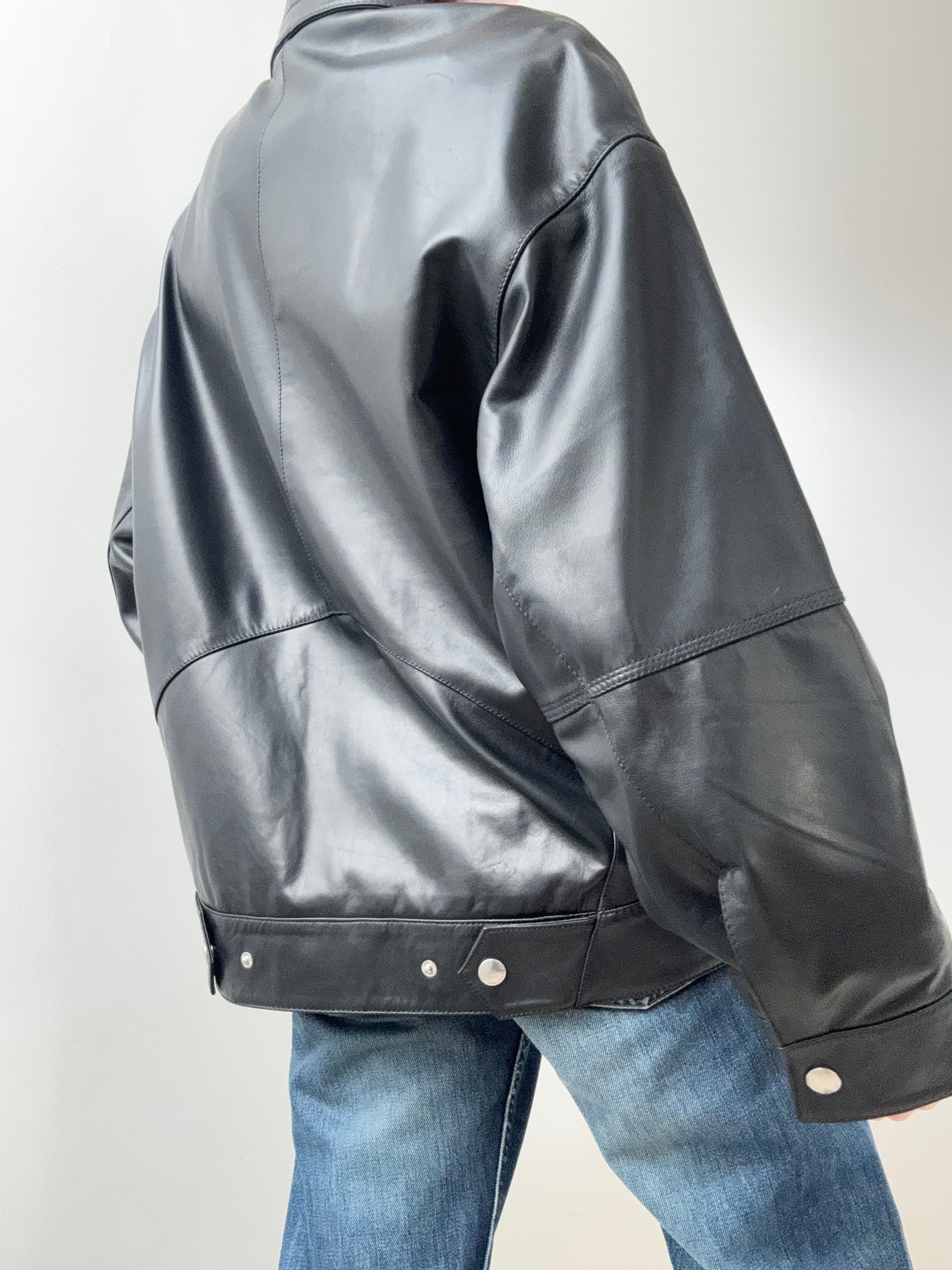Bimba Y Lola Jackets Cross Front Leather Jacket Black