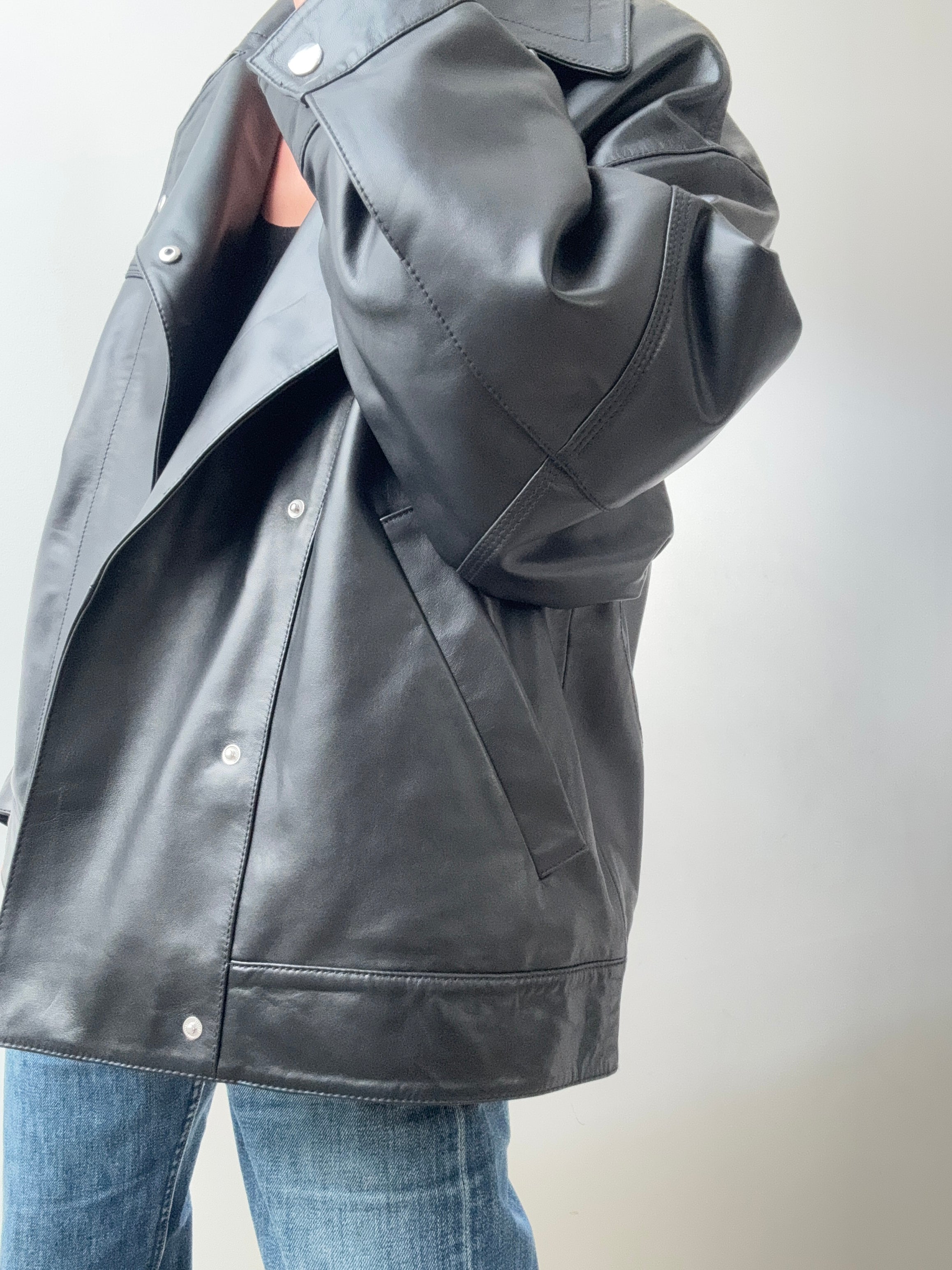 Bimba Y Lola Jackets Cross Front Leather Jacket Black