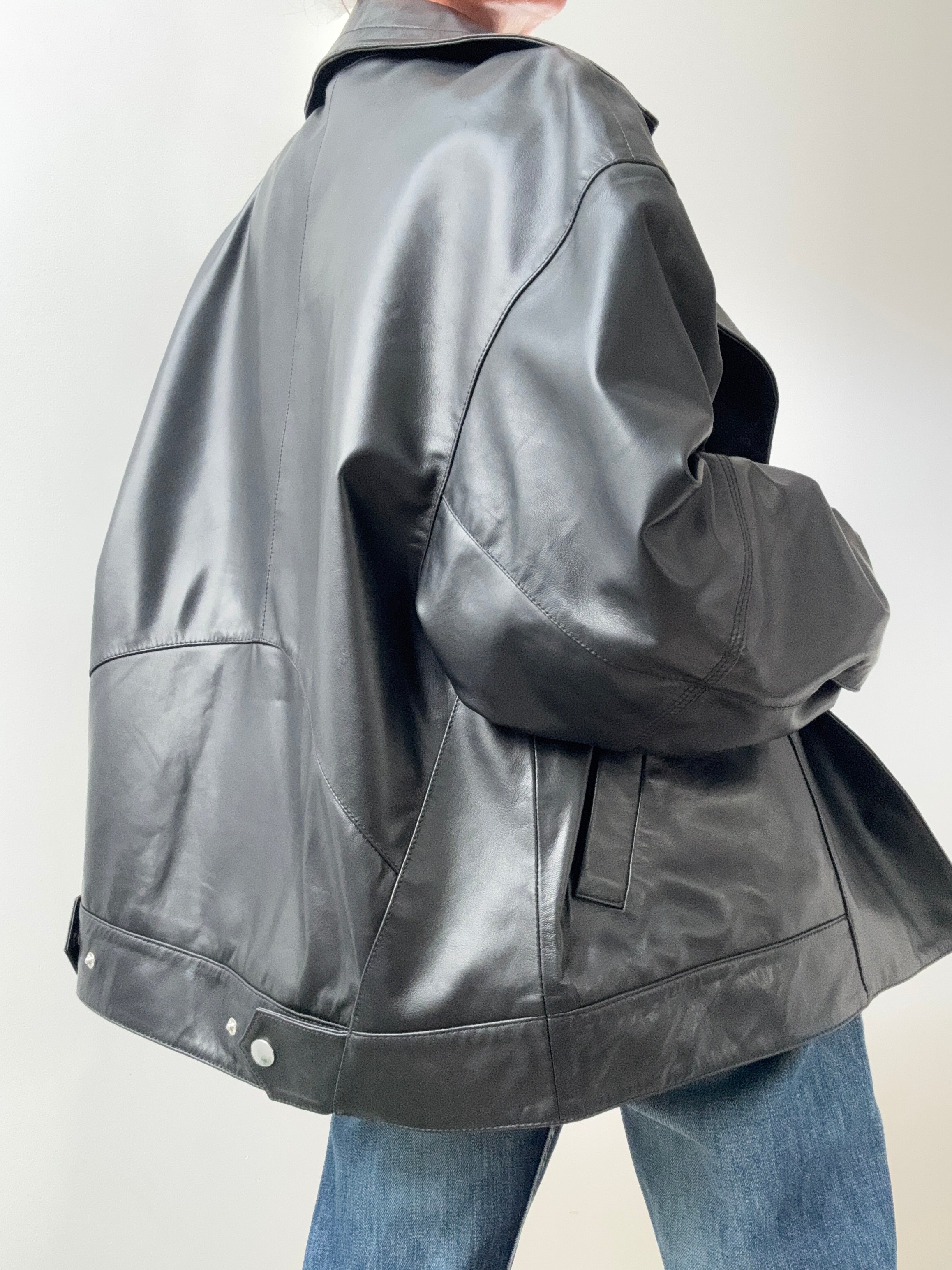Bimba Y Lola Jackets Cross Front Leather Jacket Black