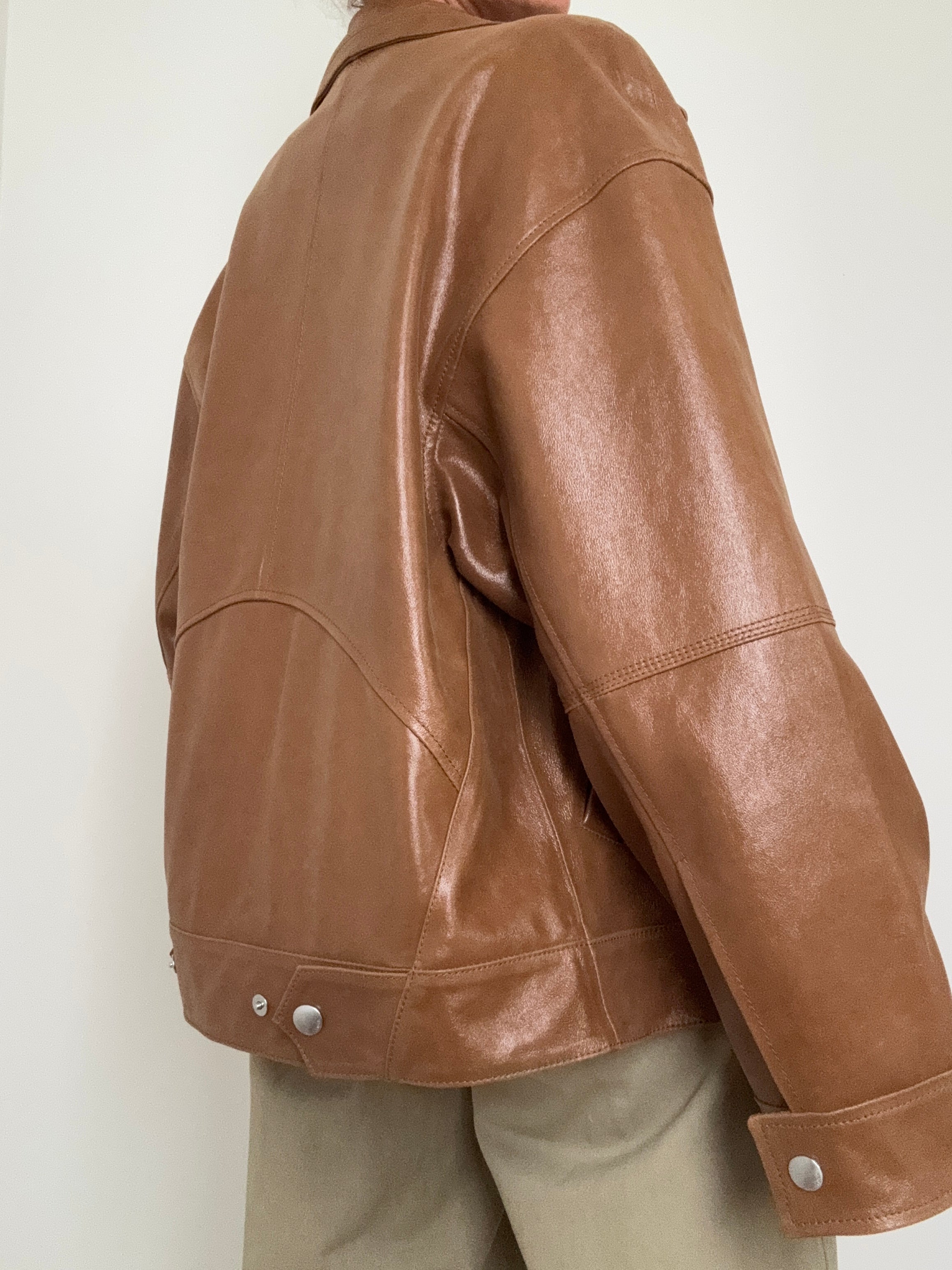 Bimba Y Lola Jackets Cross Front Leather Jacket Caramel