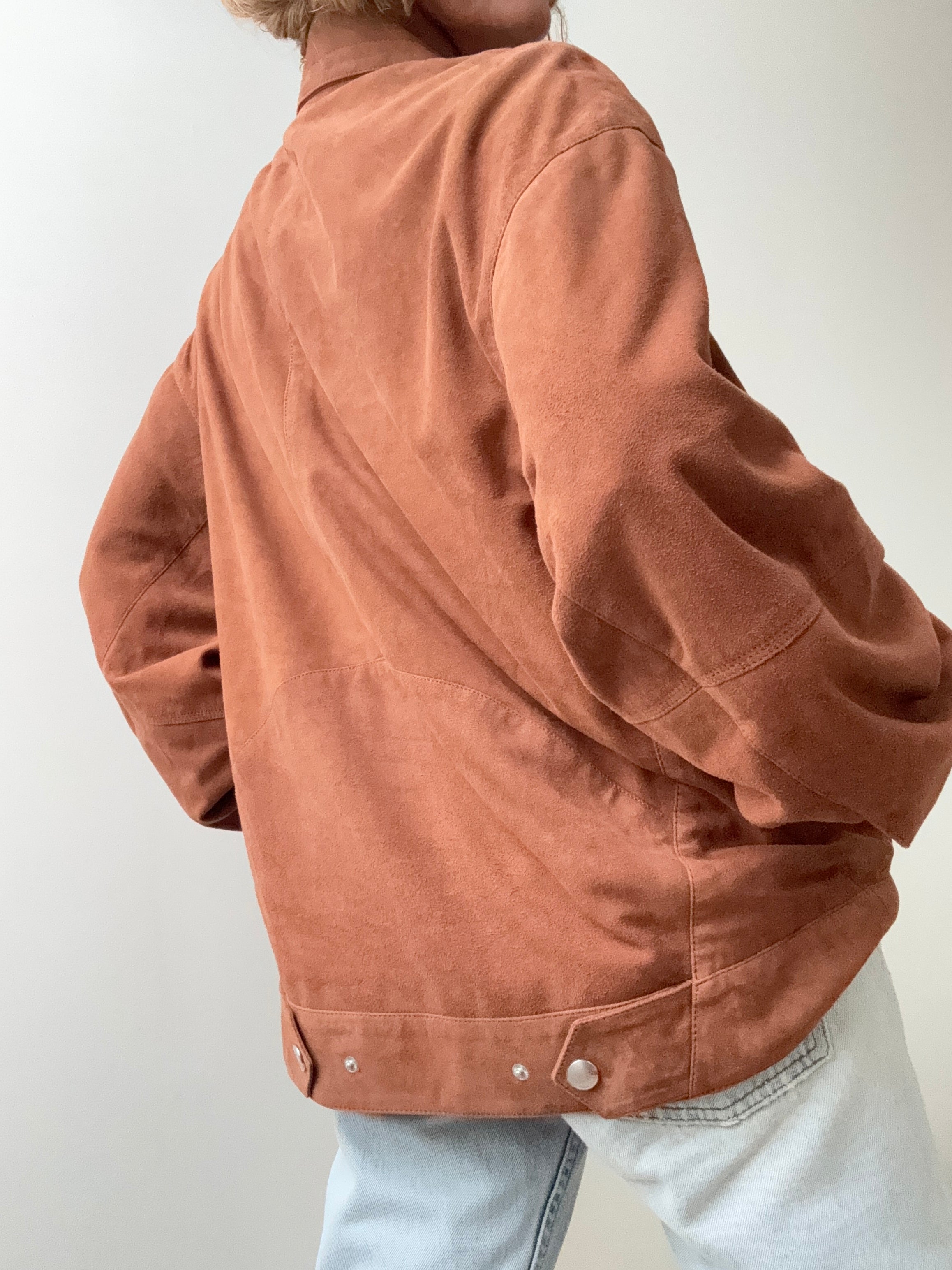 Cross Front Suede Leather Jacket Tan | Jackets