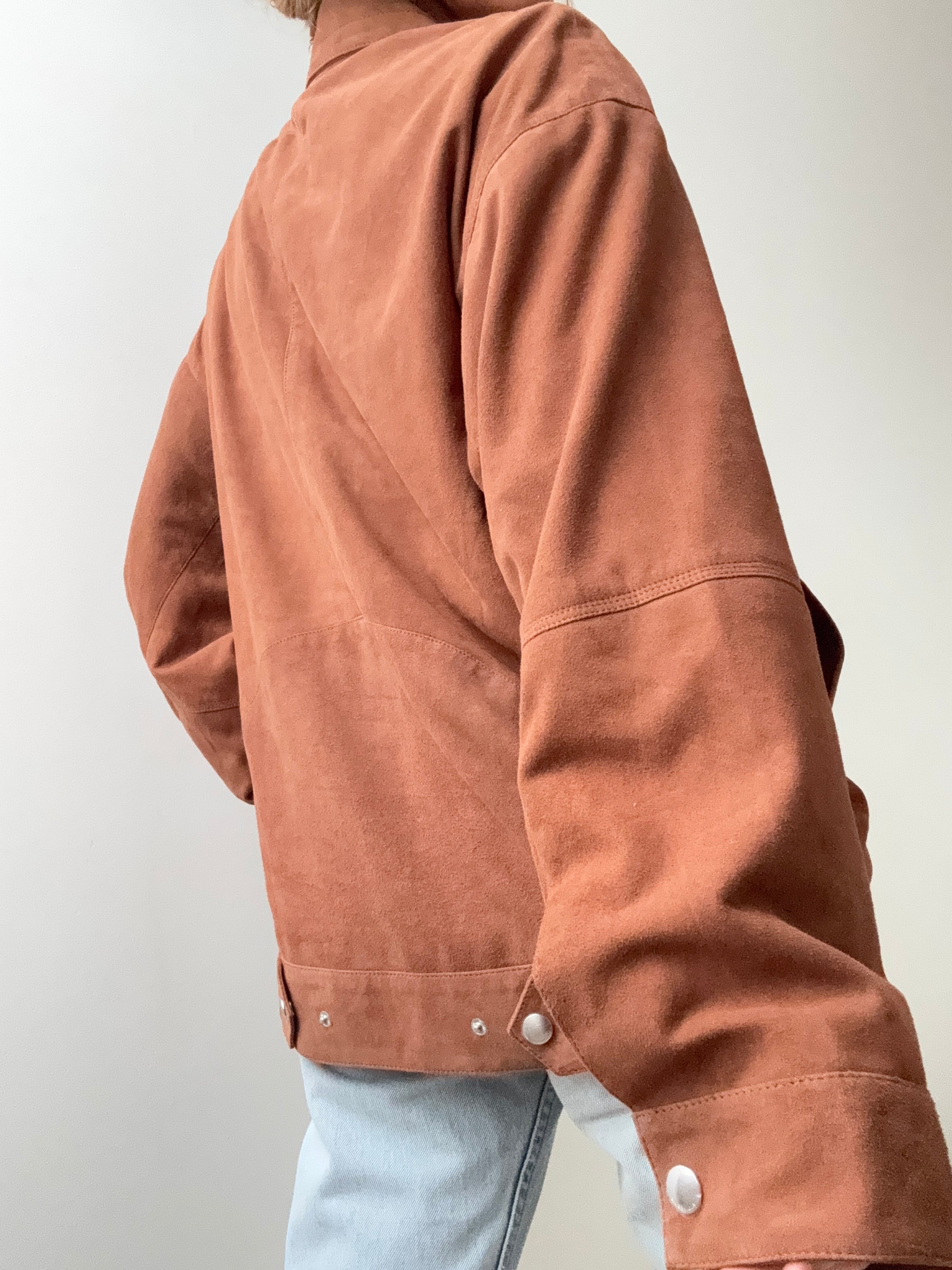 Cross Front Suede Leather Jacket Tan | Jackets