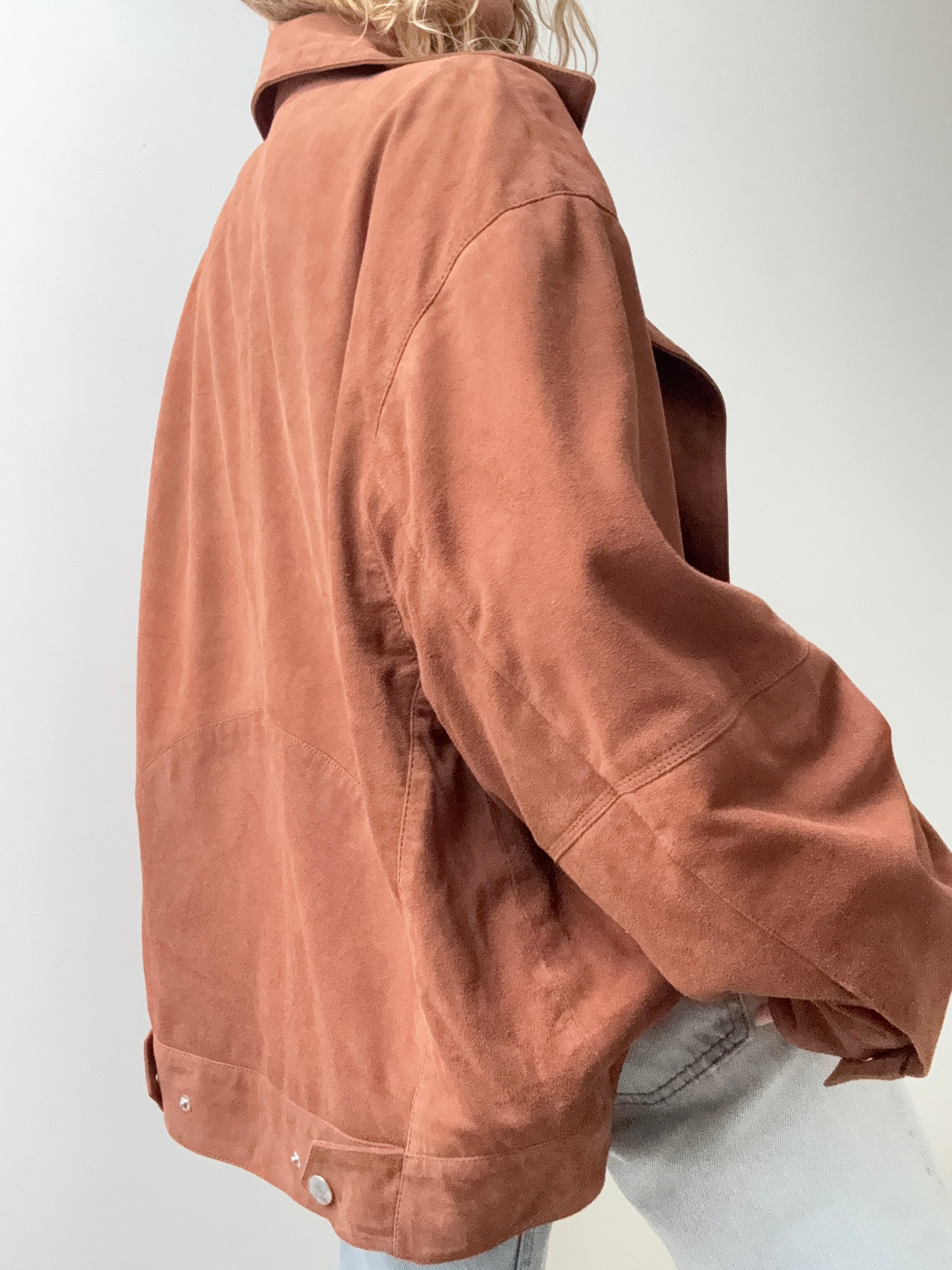Cross Front Suede Leather Jacket Tan | Jackets