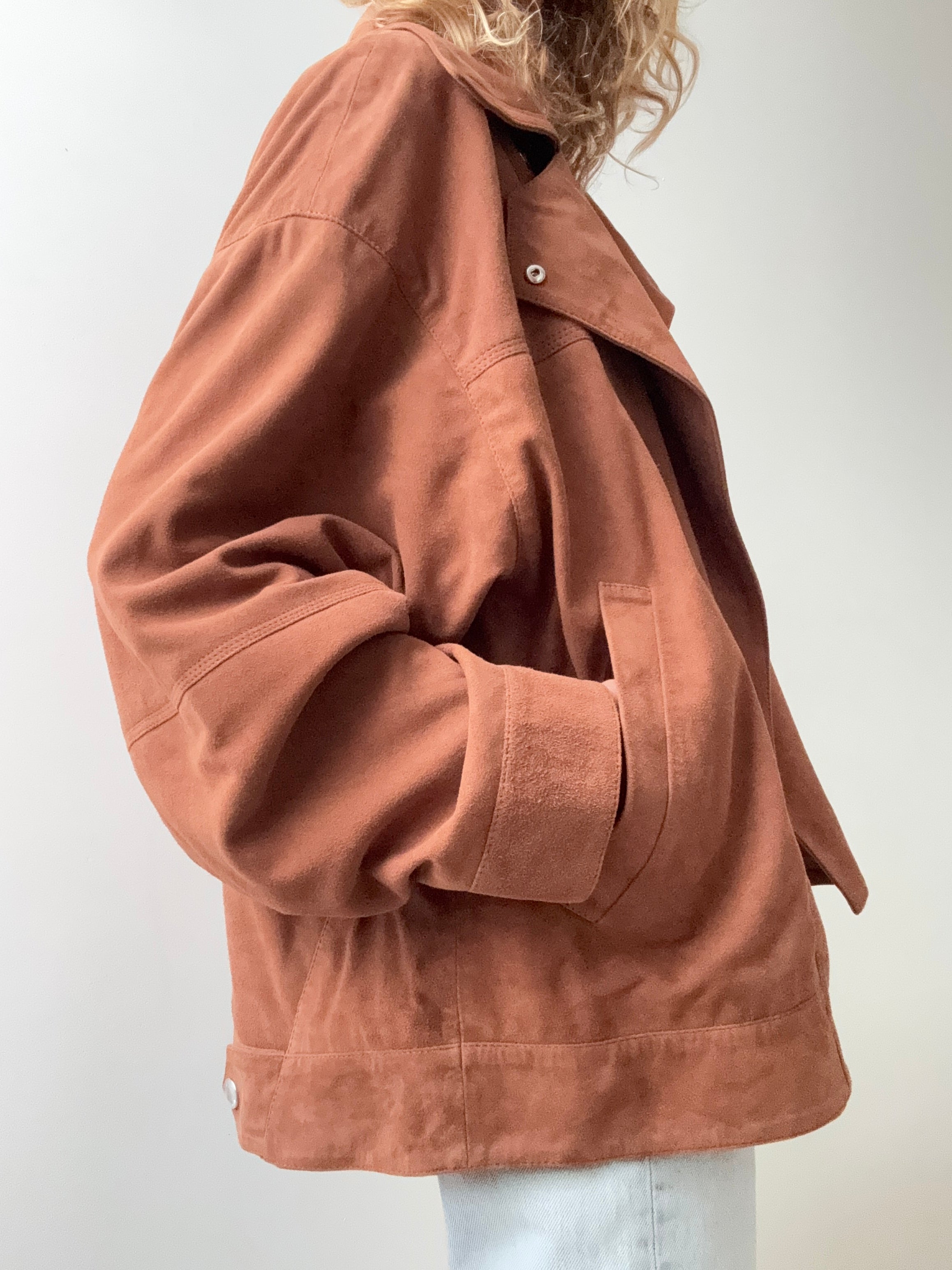 Cross Front Suede Leather Jacket Tan | Jackets