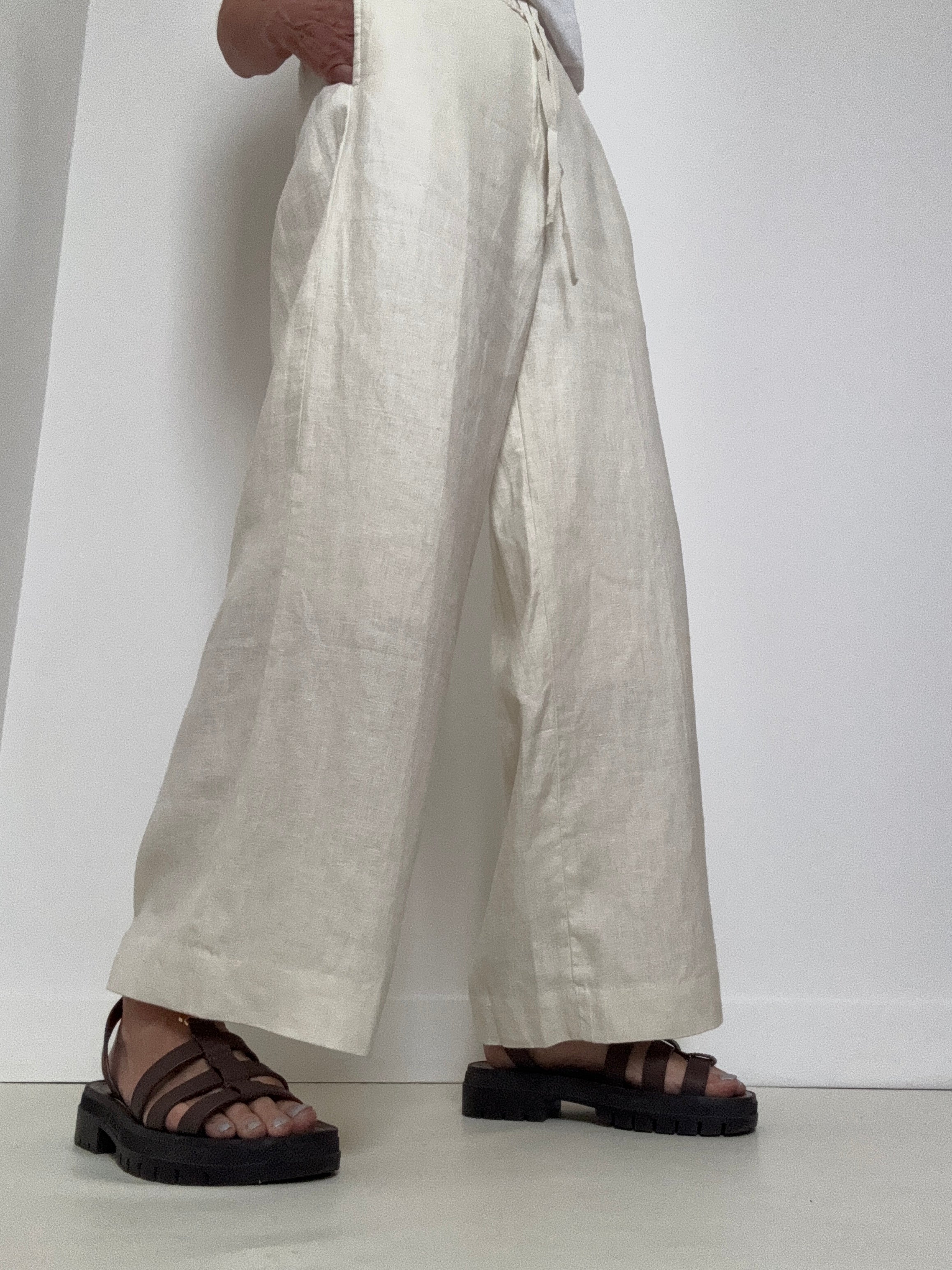COS Pants Straight Leg Tailored Linen Pants