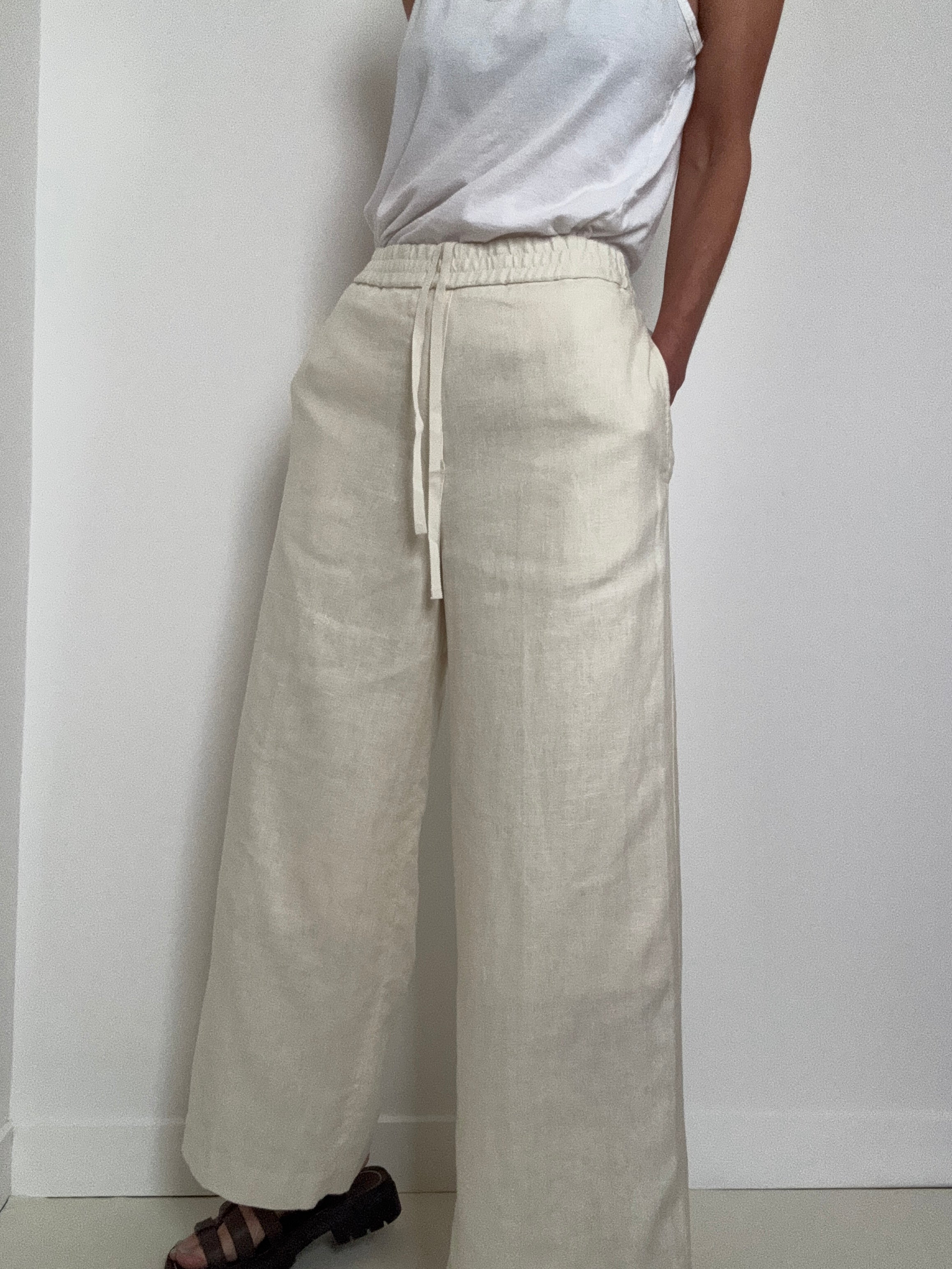 COS Pants Straight Leg Tailored Linen Pants