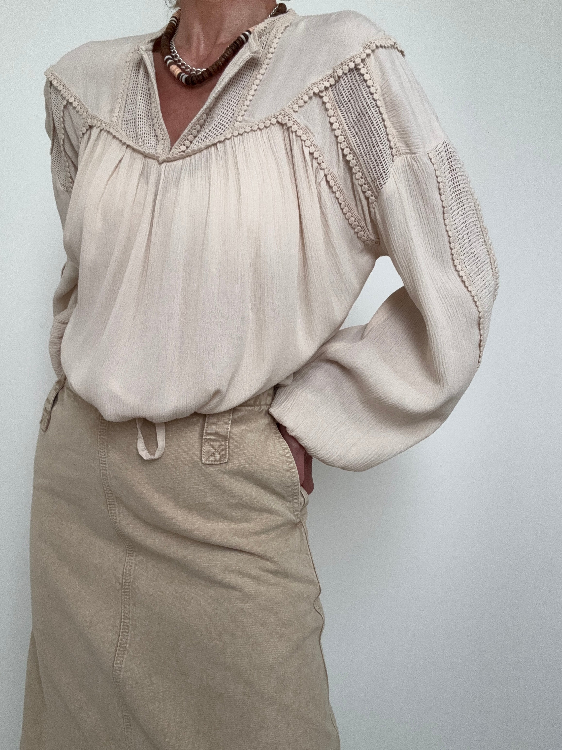 Mesh Gathered Top | Tops