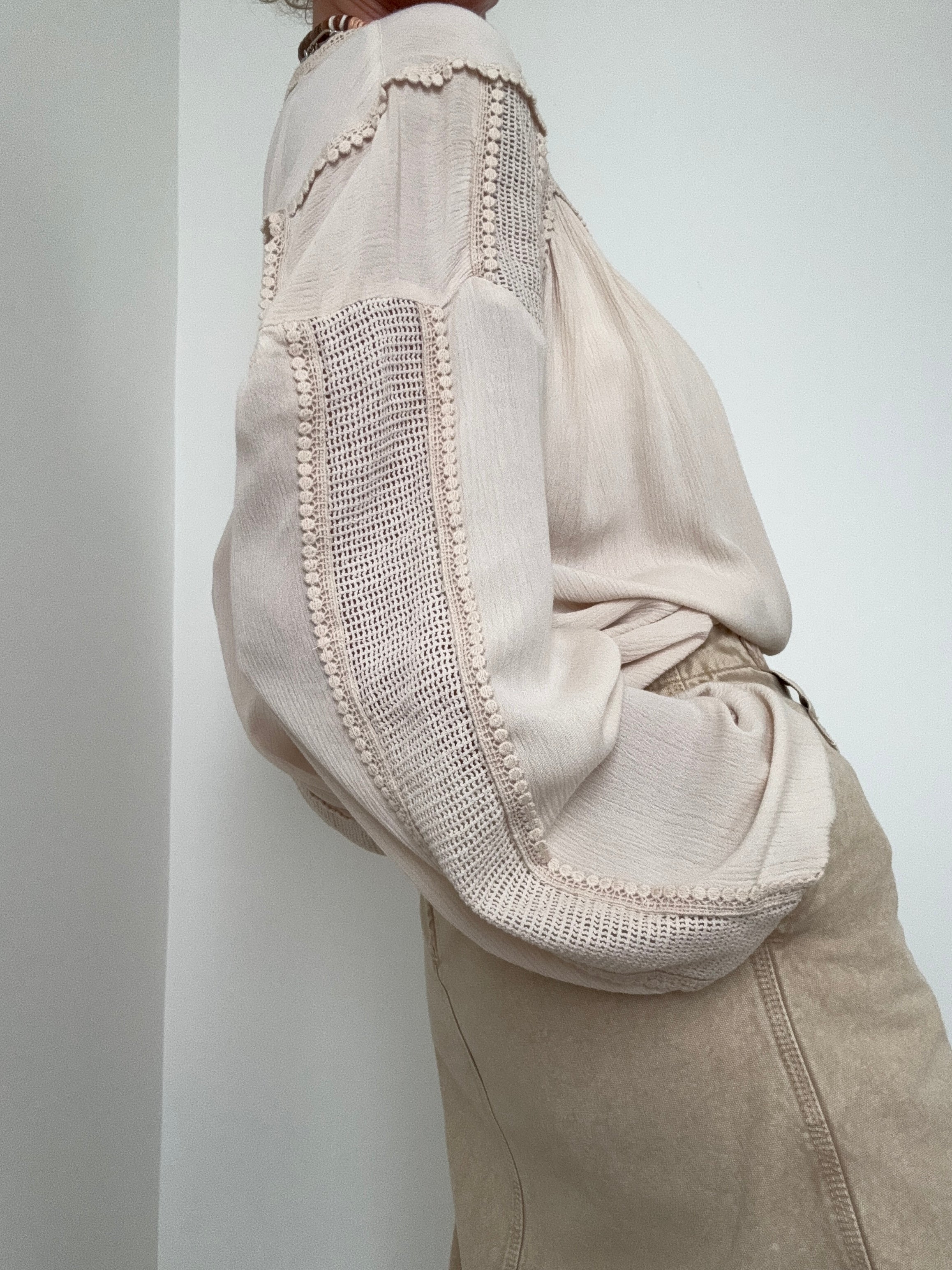 Mesh Gathered Top | Tops