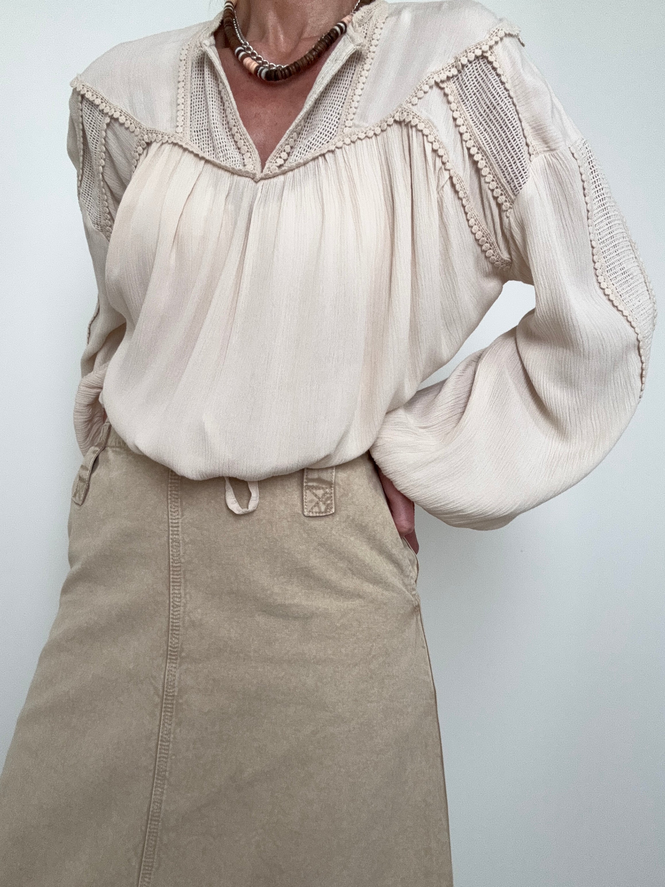 Mesh Gathered Top | Tops