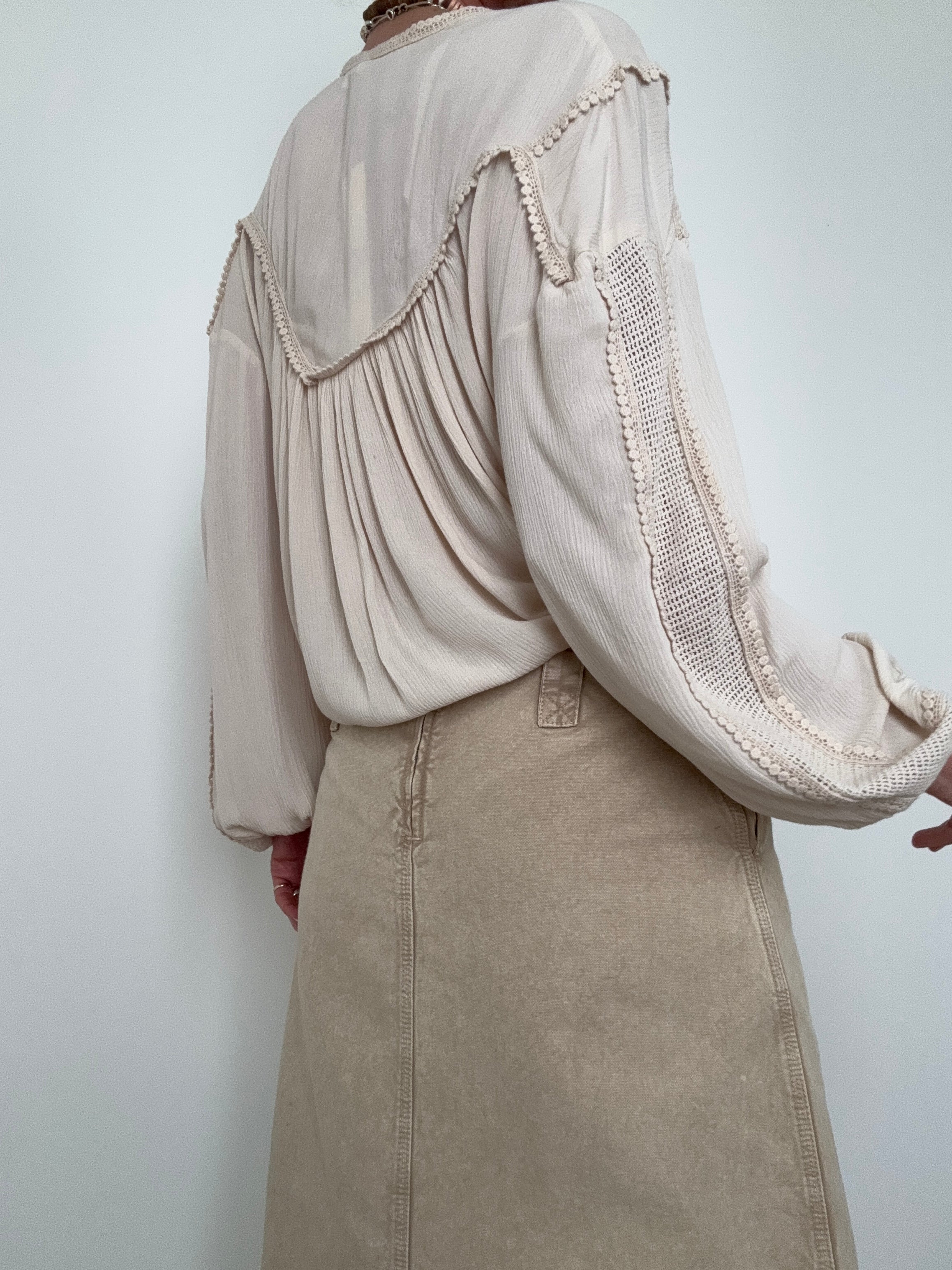 Mesh Gathered Top | Tops