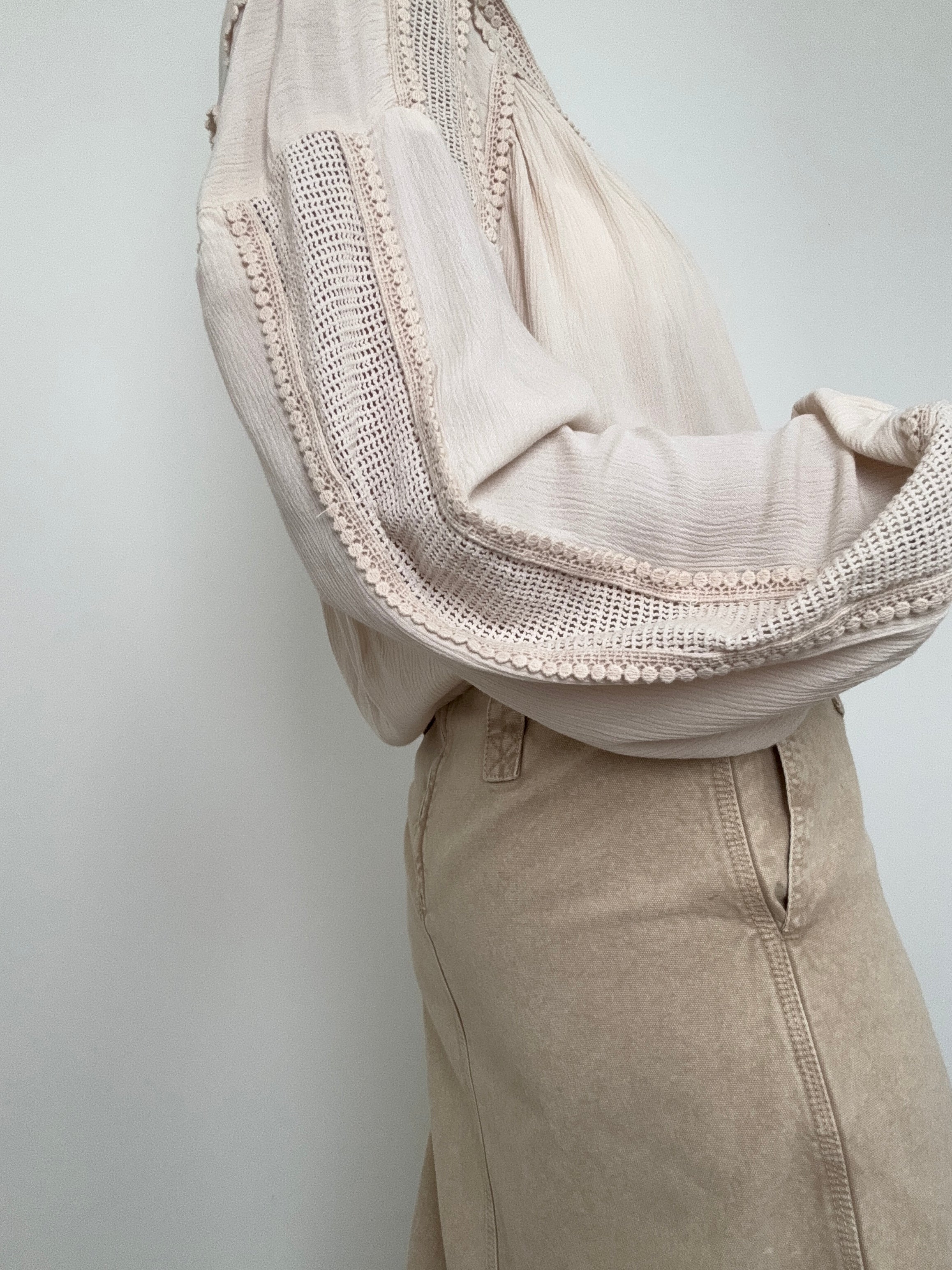 Mesh Gathered Top | Tops