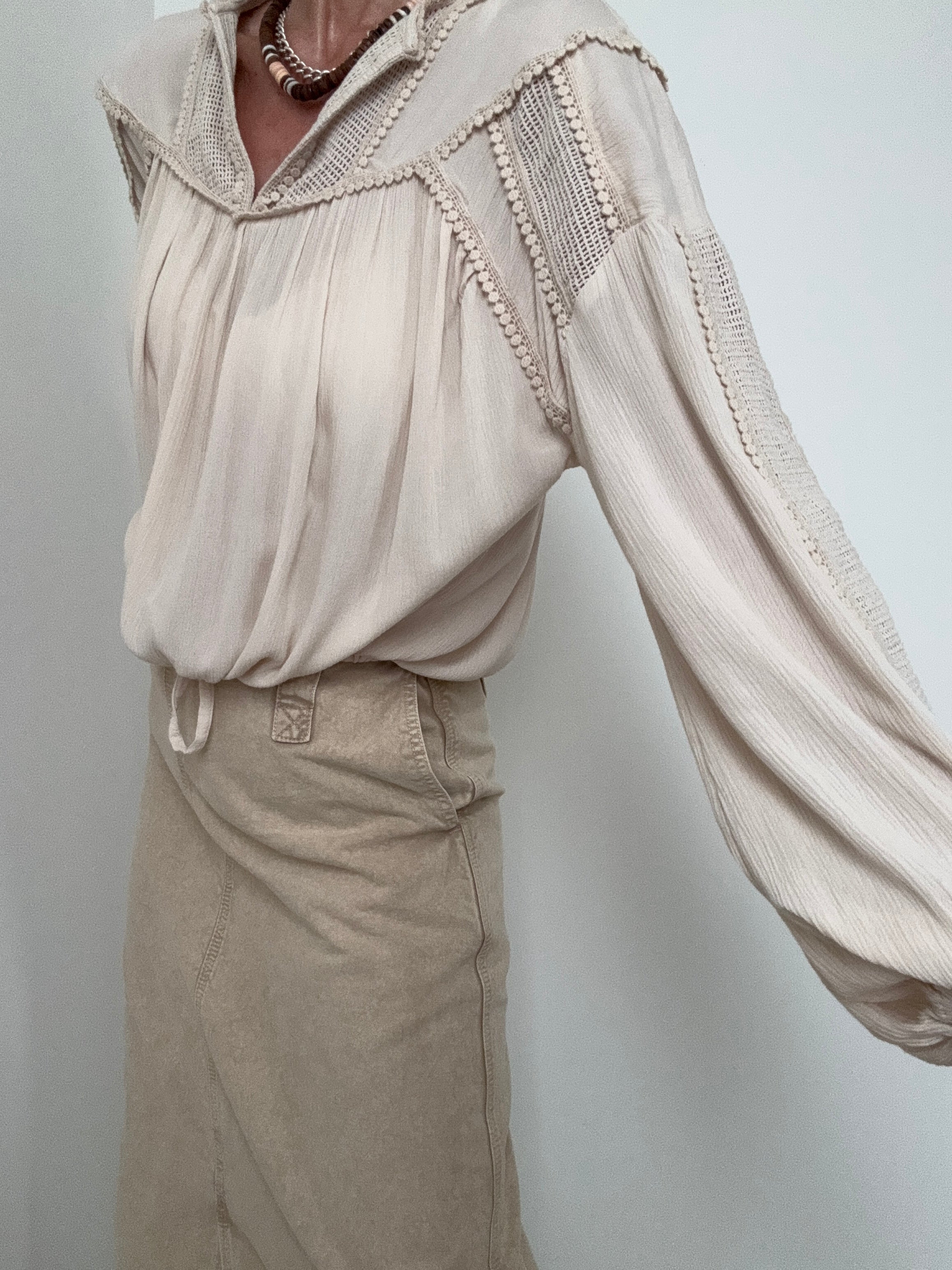 Mesh Gathered Top | Tops