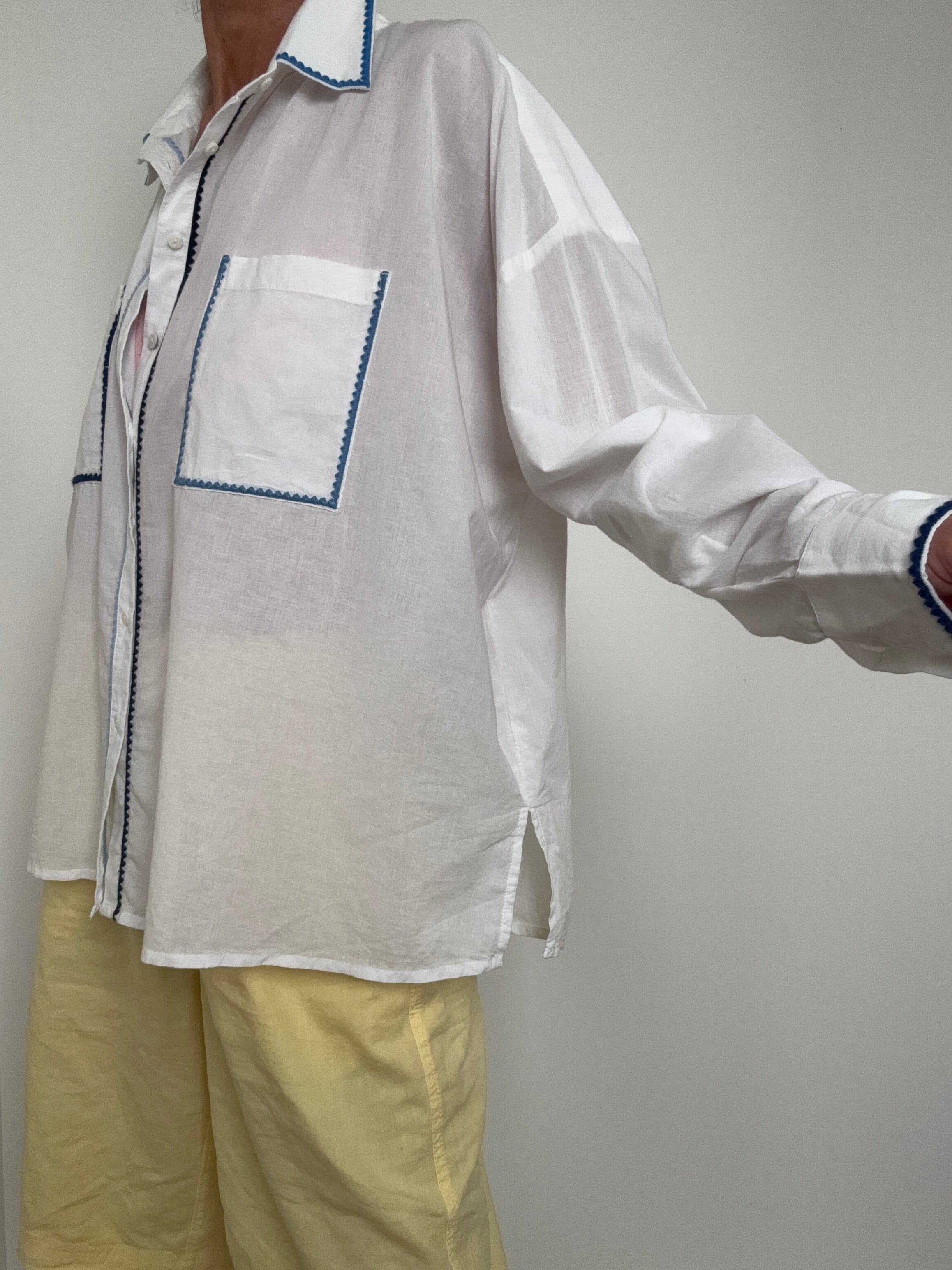 Diana Gallesi Blue Trim Shirt