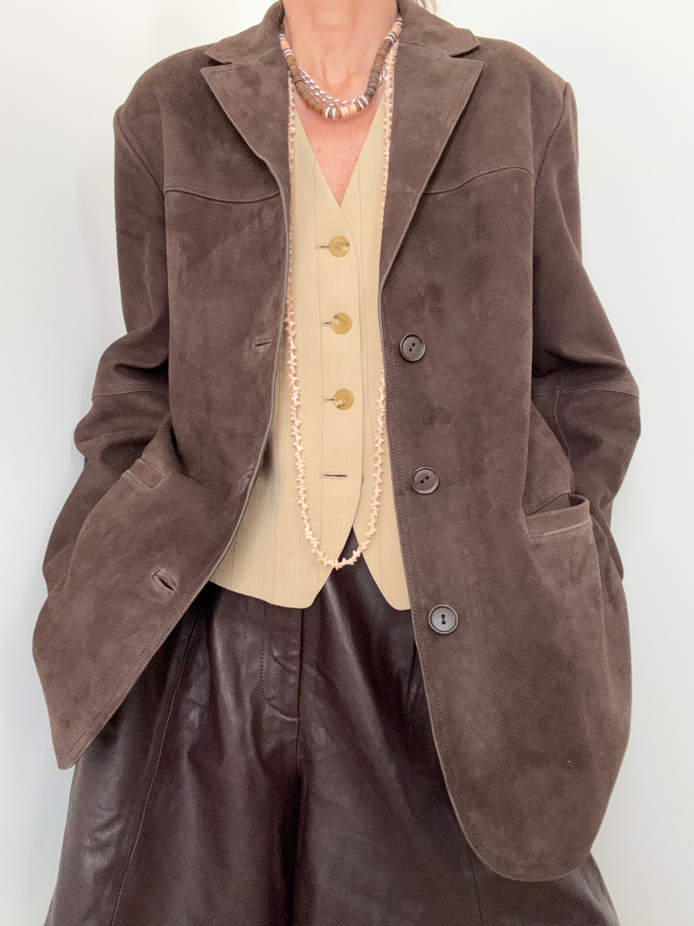 Hendrix Bitter Choc Suede Leather Jacket | Jackets