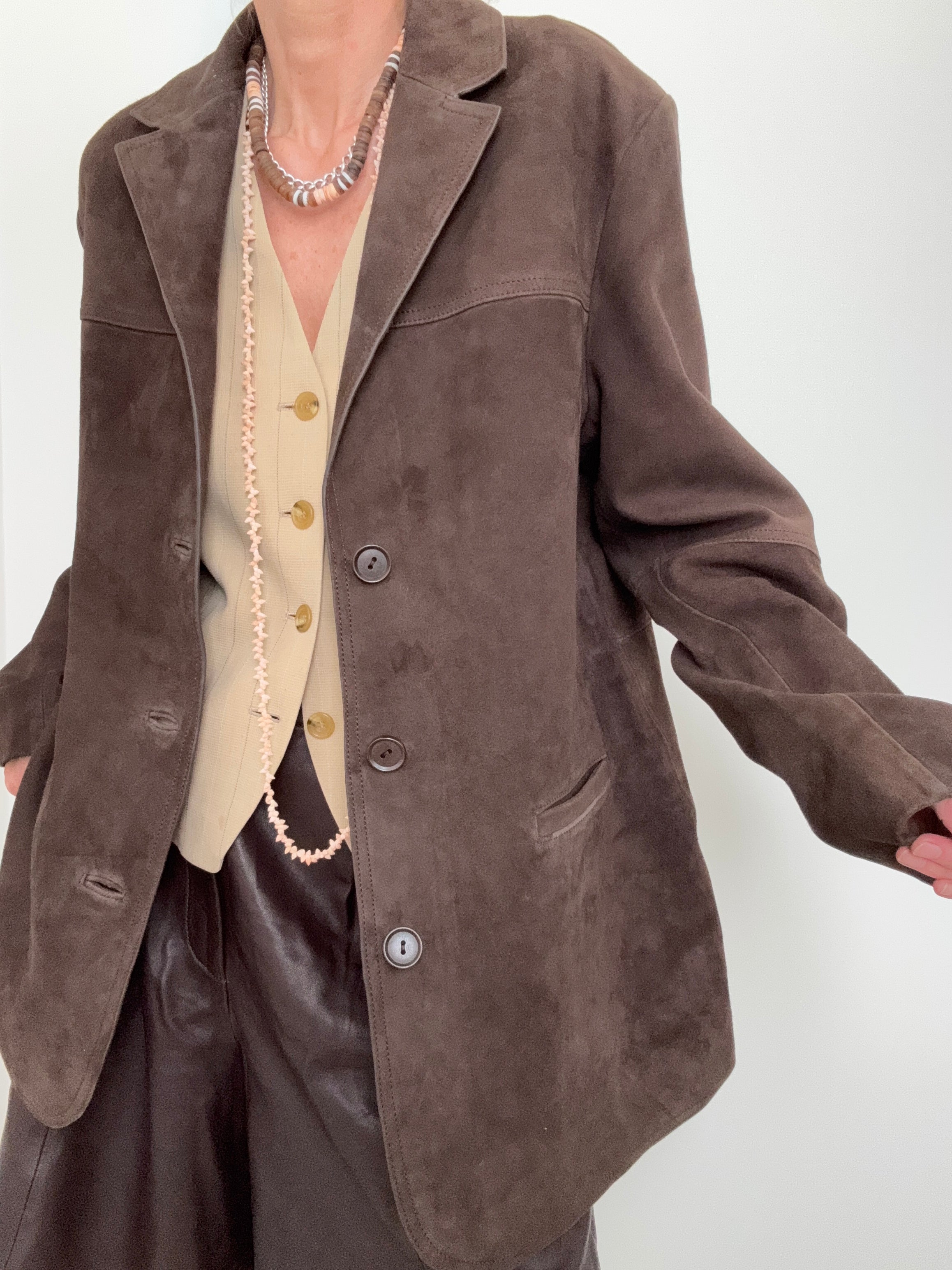 Hendrix Bitter Choc Suede Leather Jacket | Jackets