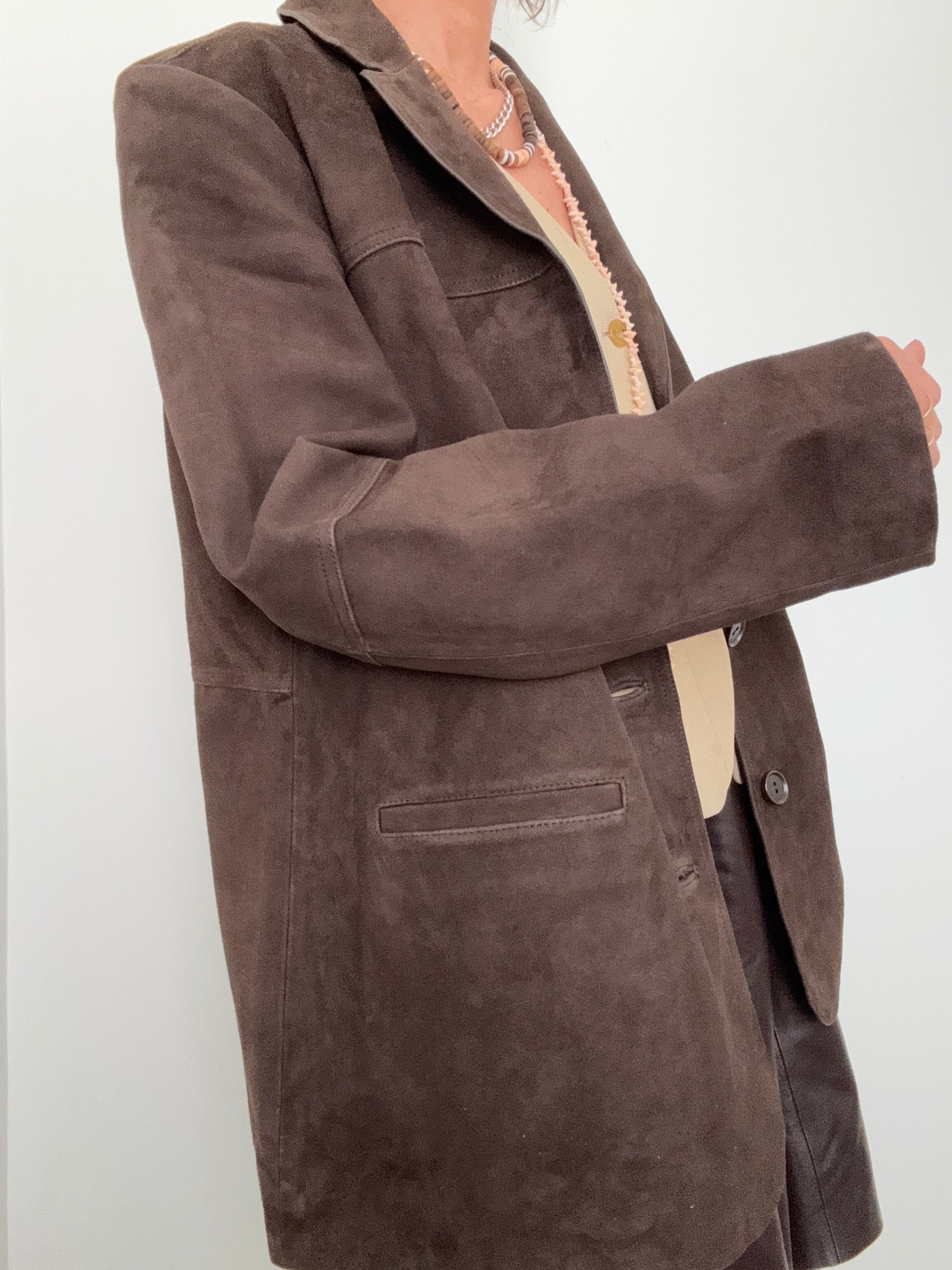 Hendrix Bitter Choc Suede Leather Jacket | Jackets