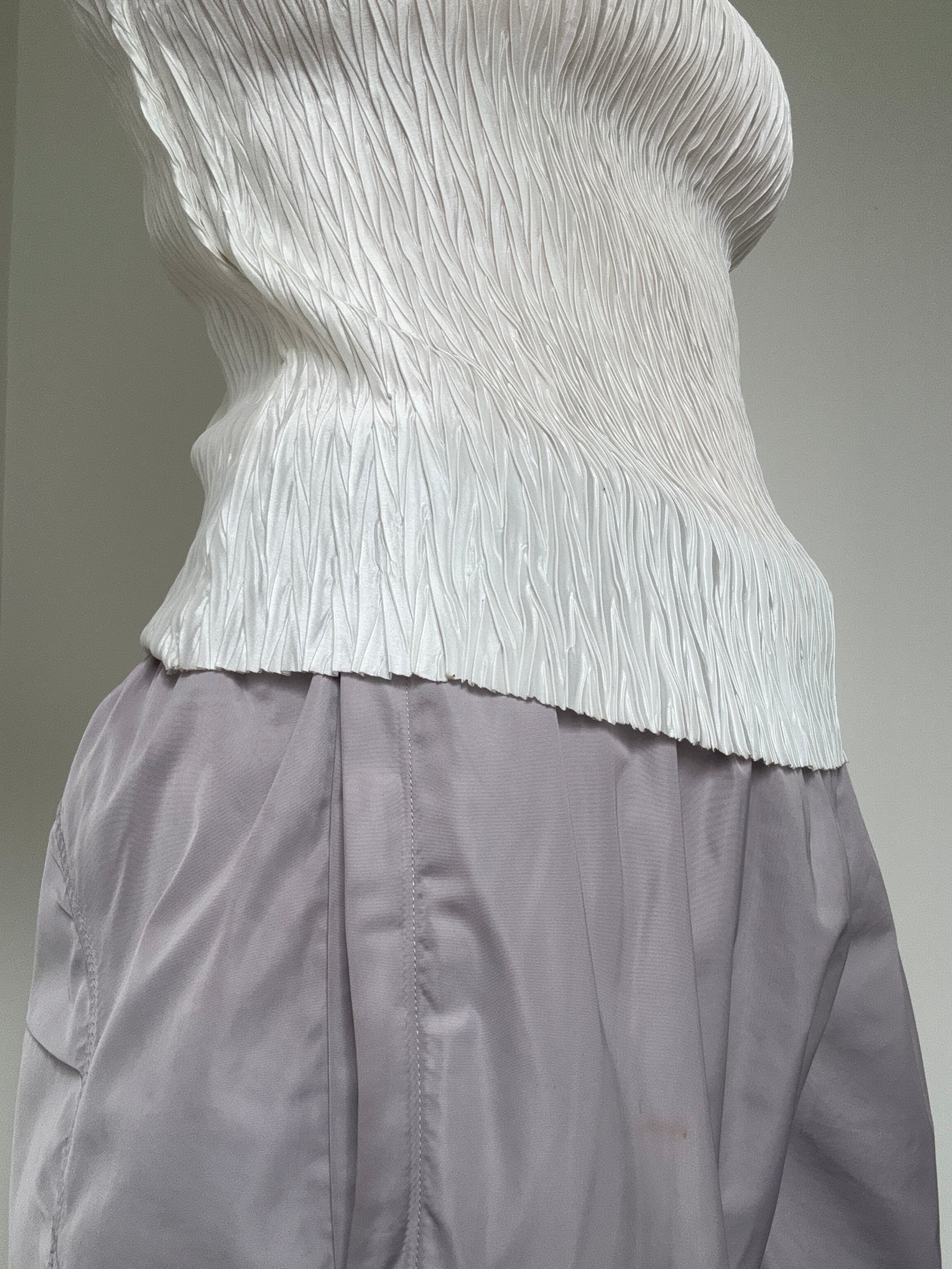 DKNY Tops High Neck Crinkle Top Snow