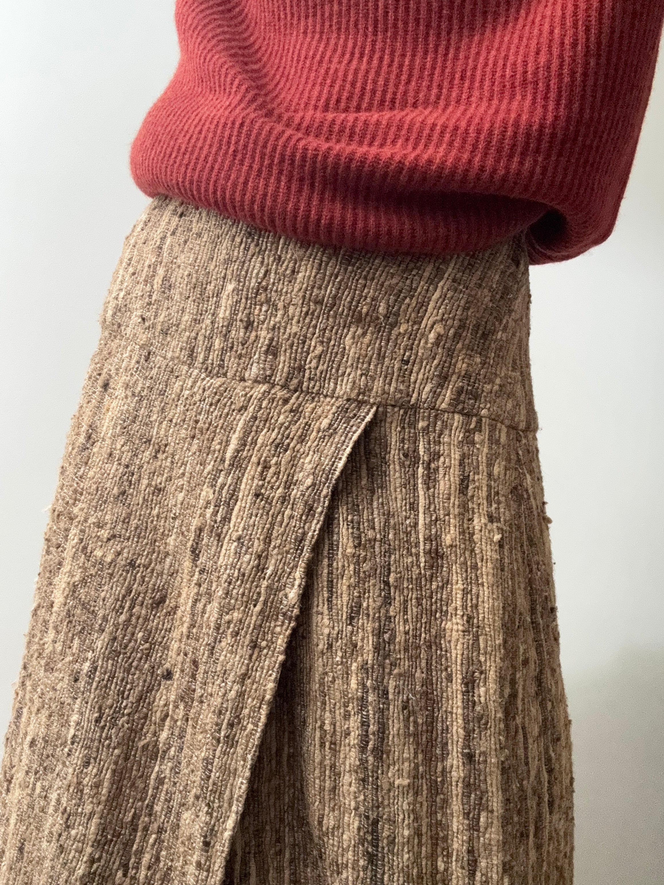 ELK NEW YORK Skirts Medium-Large Raw Silk Woven Skirt Natural