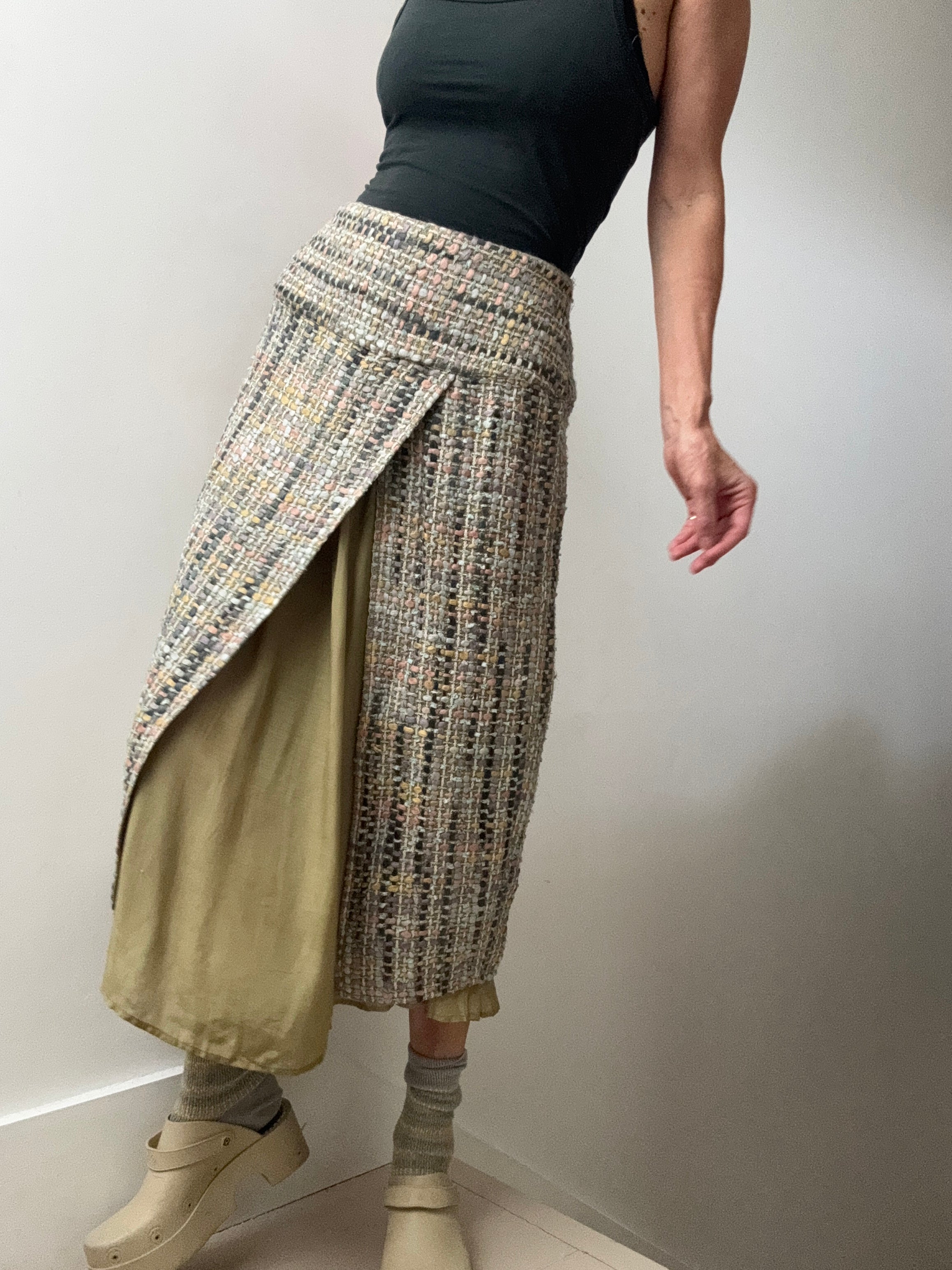 Raw Silk Woven Skirt Multi | Skirts