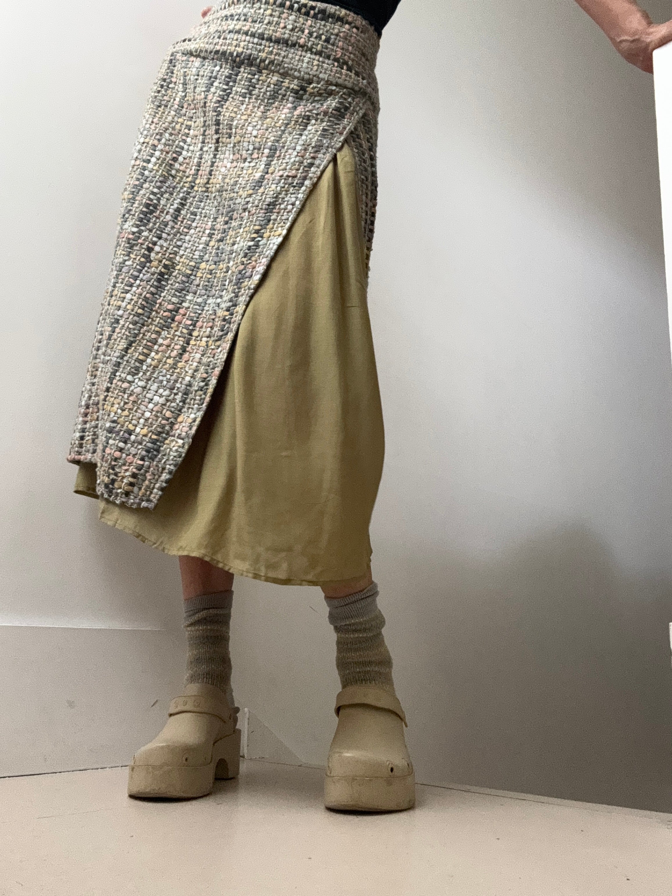 Raw Silk Woven Skirt Multi | Skirts