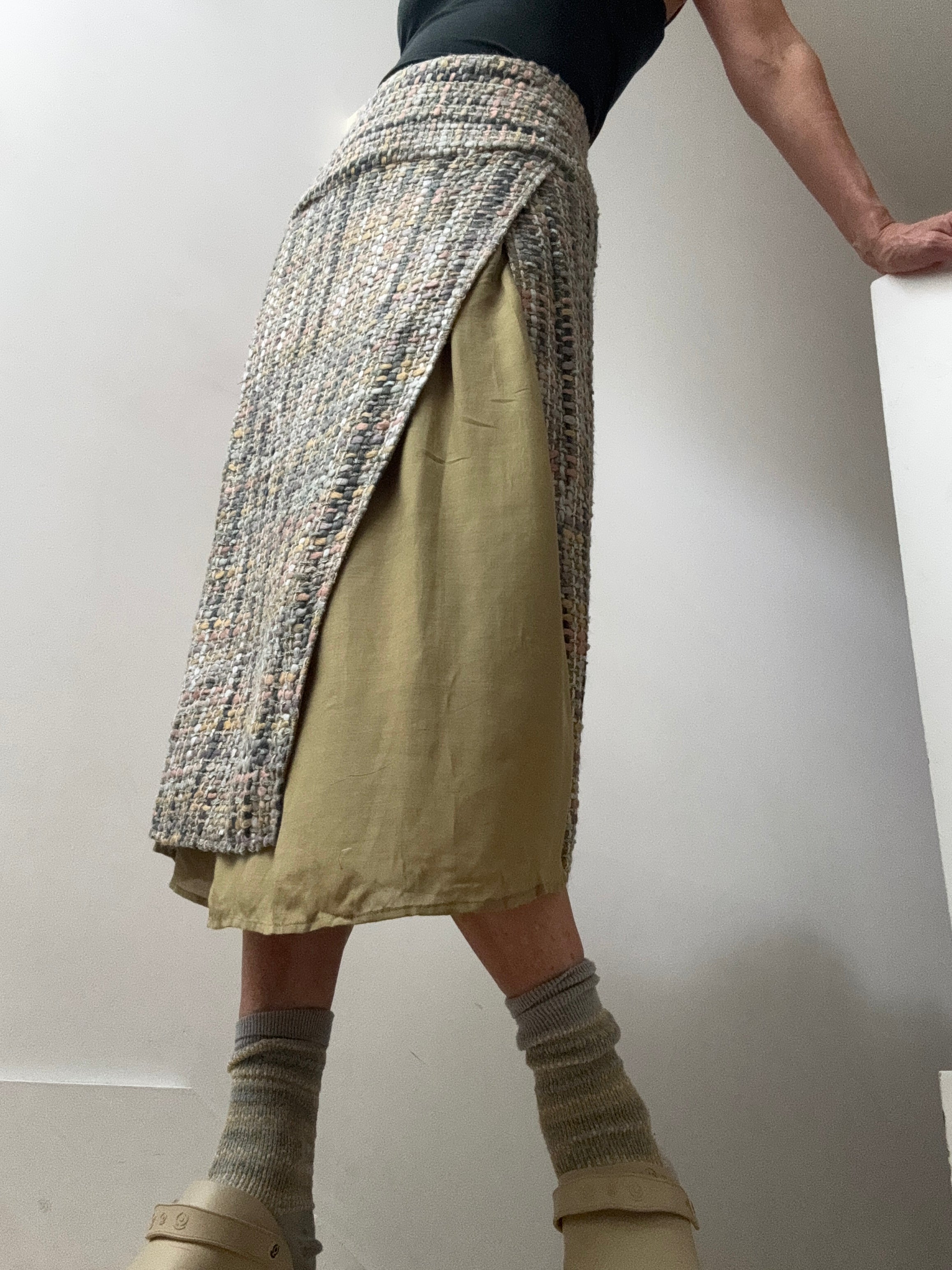 Raw Silk Woven Skirt Multi | Skirts