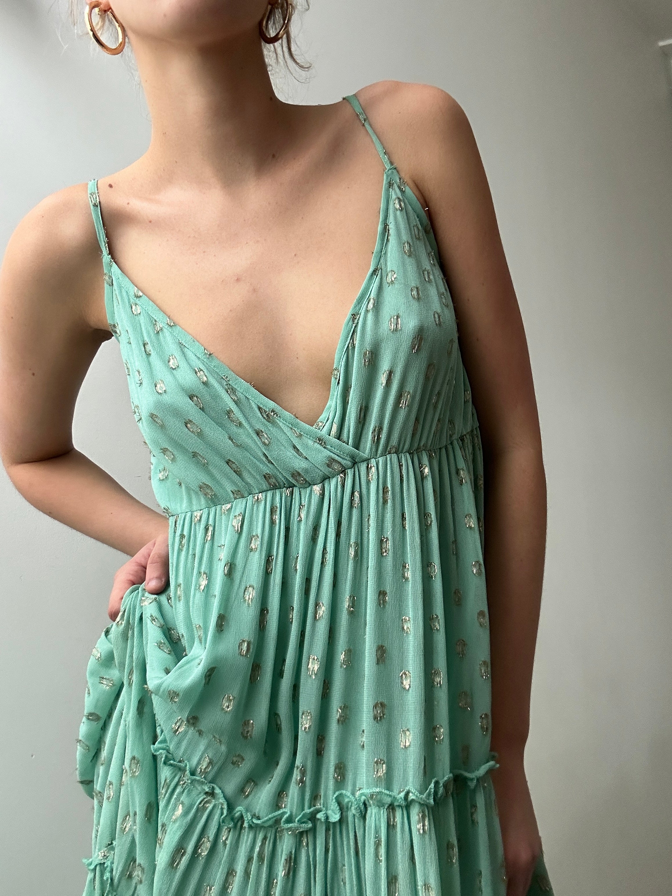 En Creme Dresses En Creme Pale Green Maxi Dress