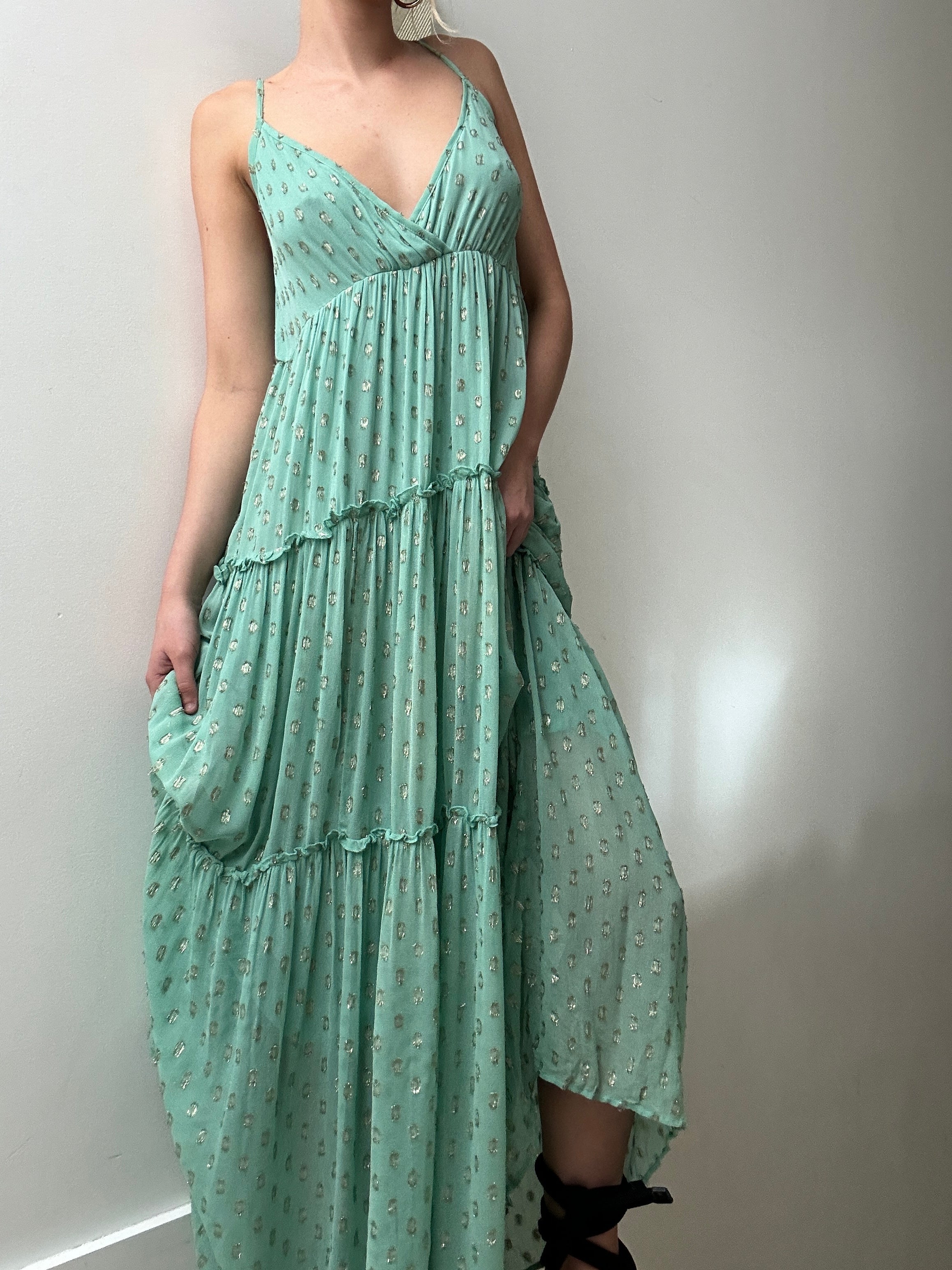 En Creme Dresses En Creme Pale Green Maxi Dress