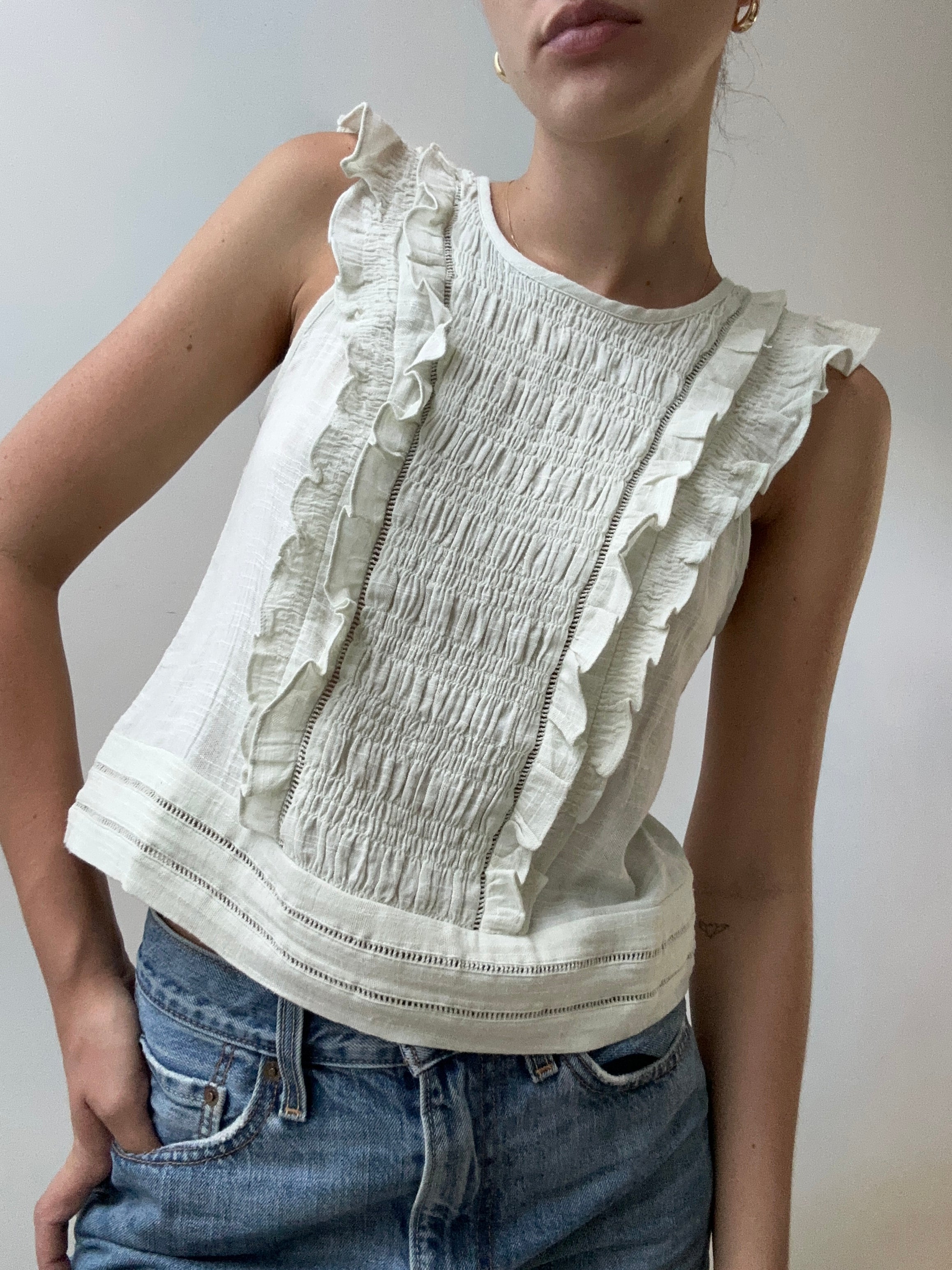 Ese O Ese Shirred Front Blouse Mint | Blouses