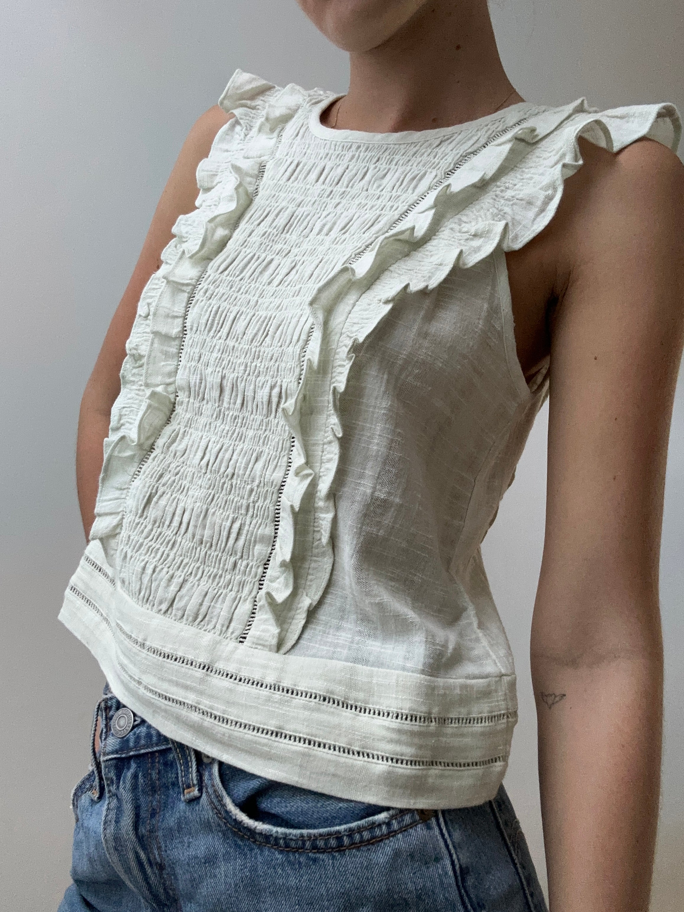 Ese O Ese Shirred Front Blouse Mint | Blouses