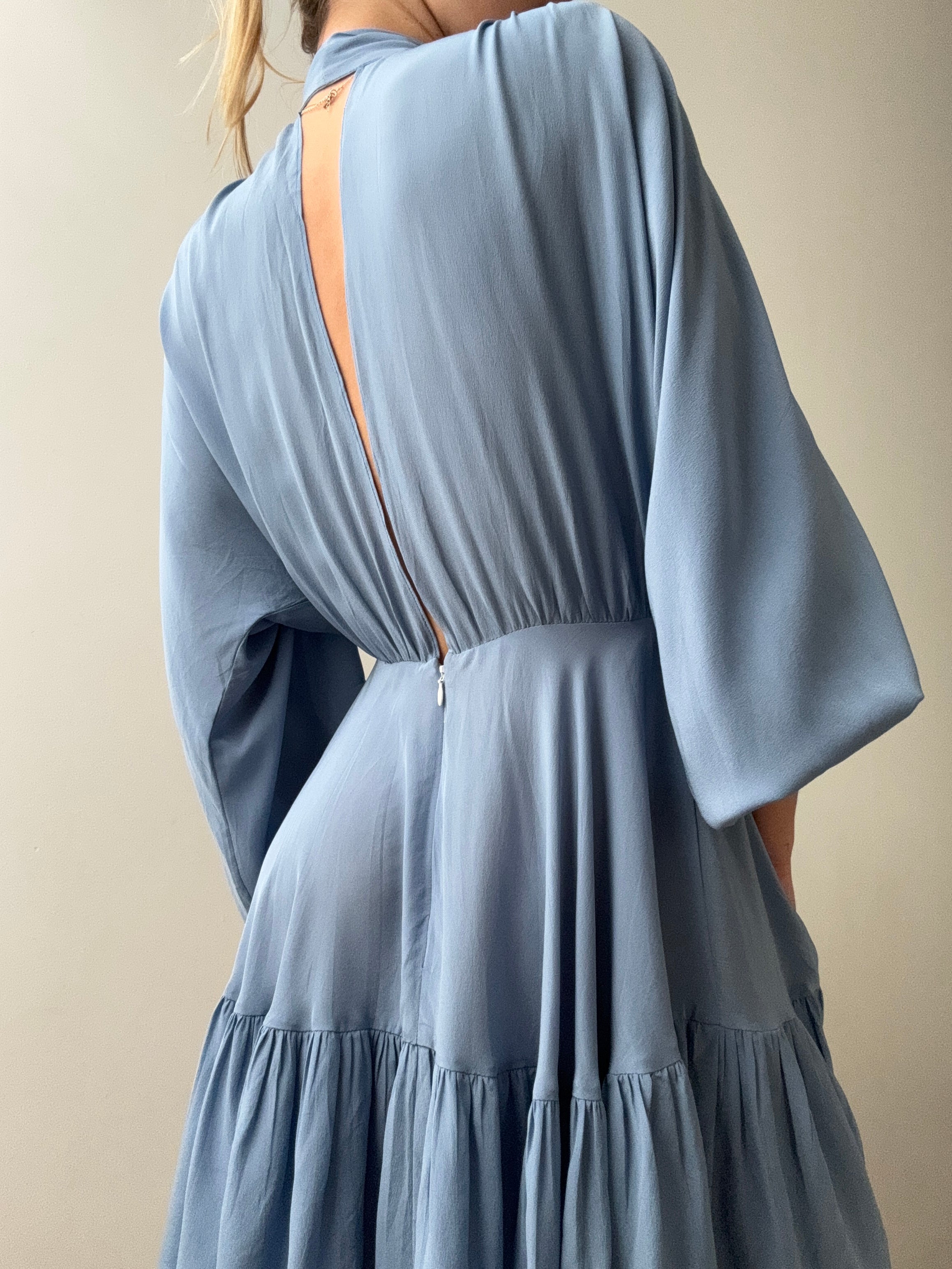 Evarae Dresses Evarae Tie Short Dress Blue
