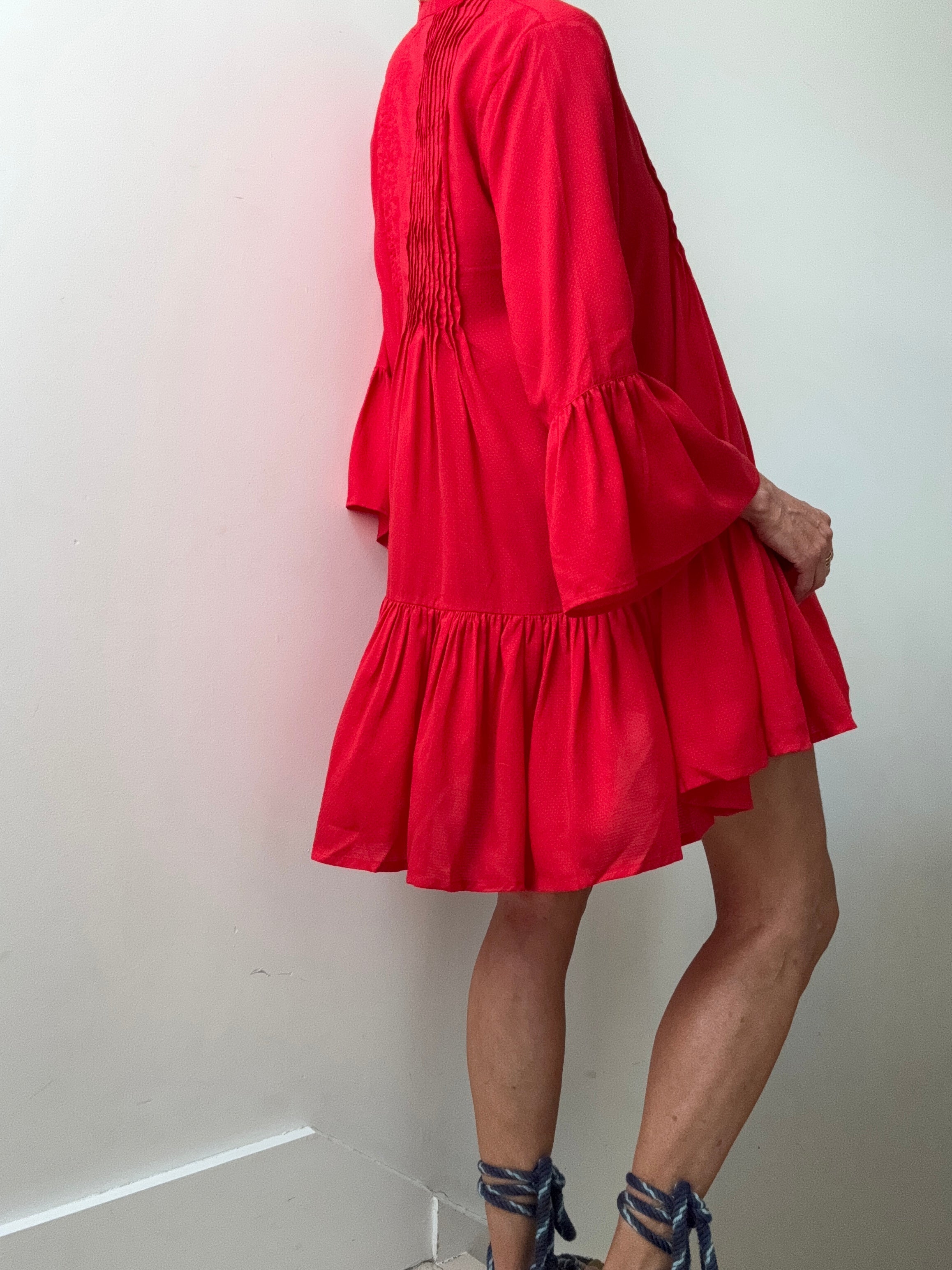 Red Evarae Cotton Tunic | Dresses