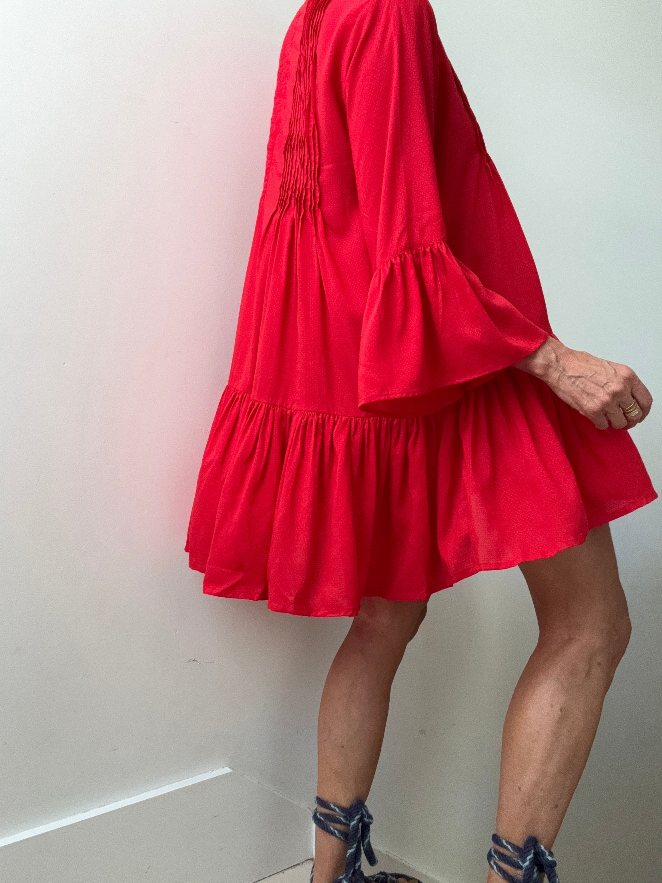 Red Evarae Cotton Tunic | Dresses