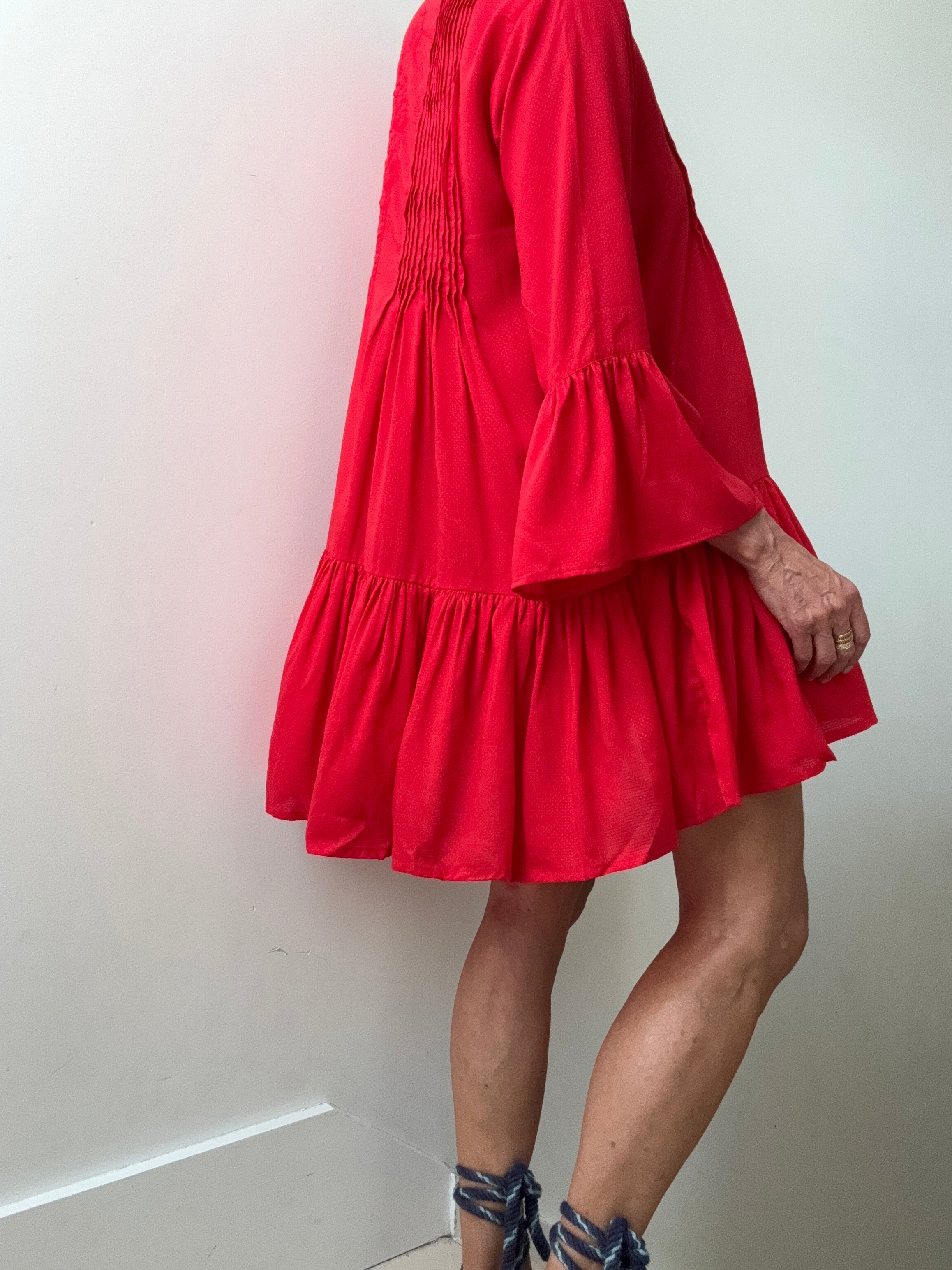 Red Evarae Cotton Tunic | Dresses