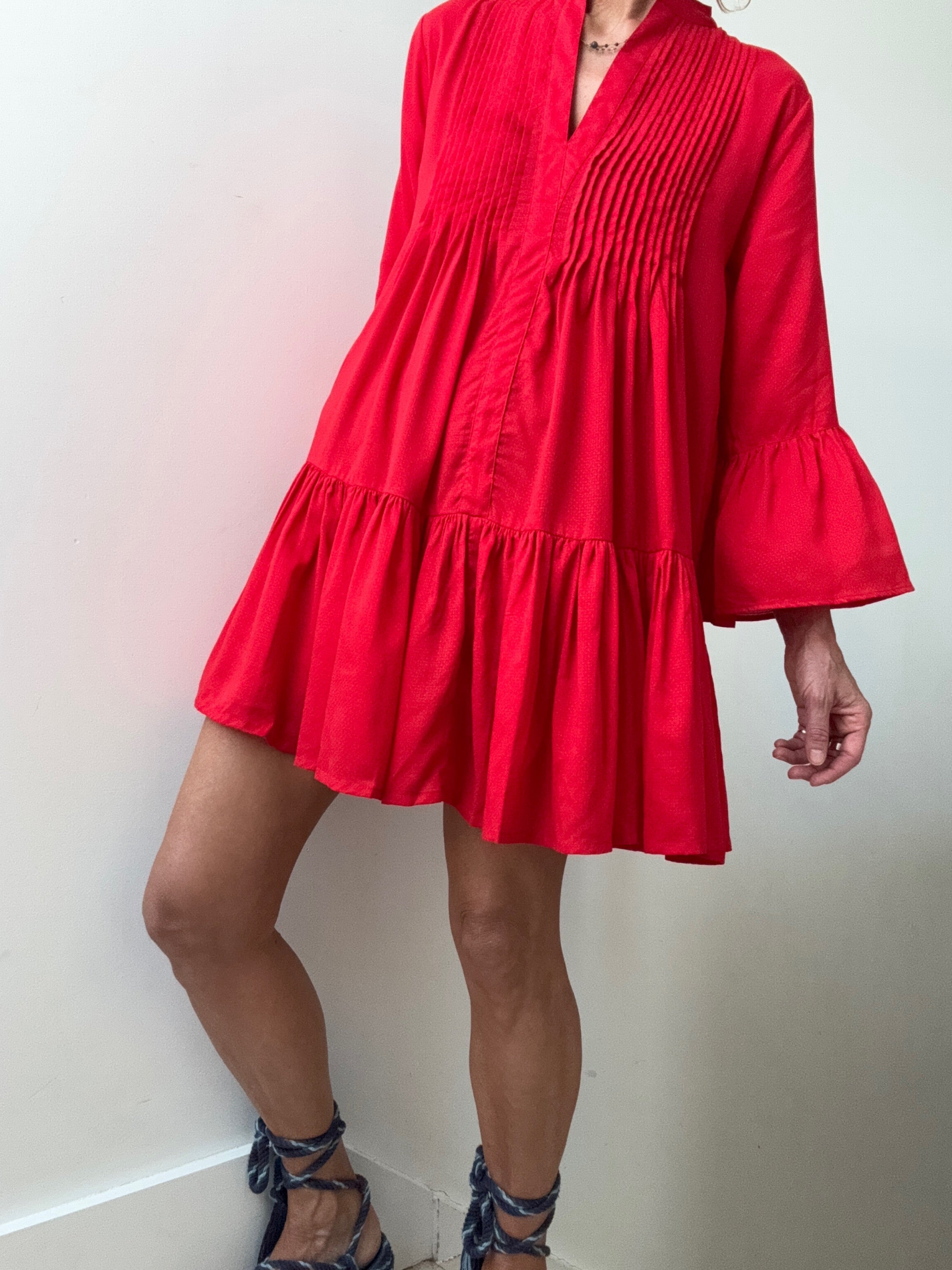 Red Evarae Cotton Tunic | Dresses
