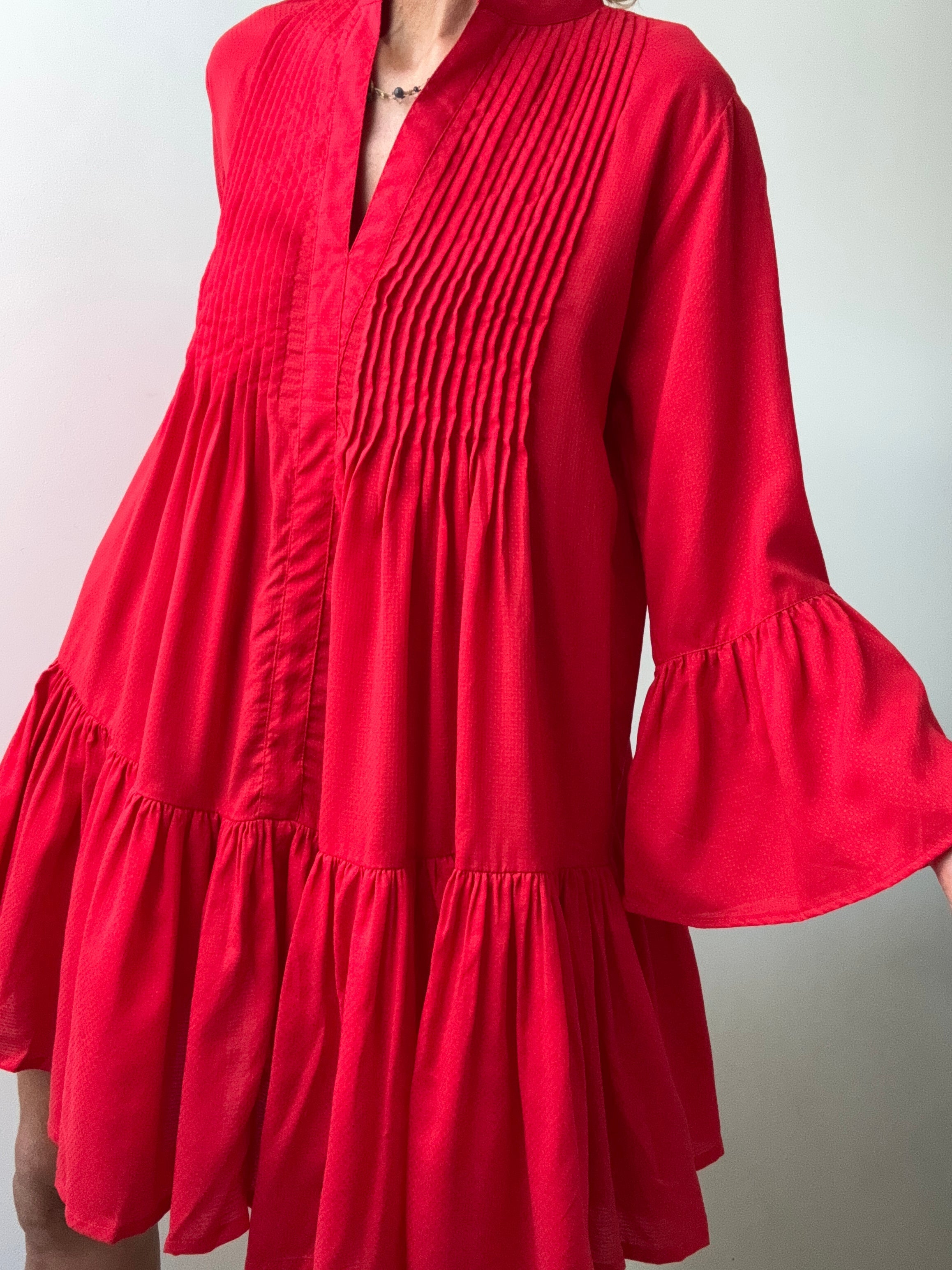 Red Evarae Cotton Tunic | Dresses