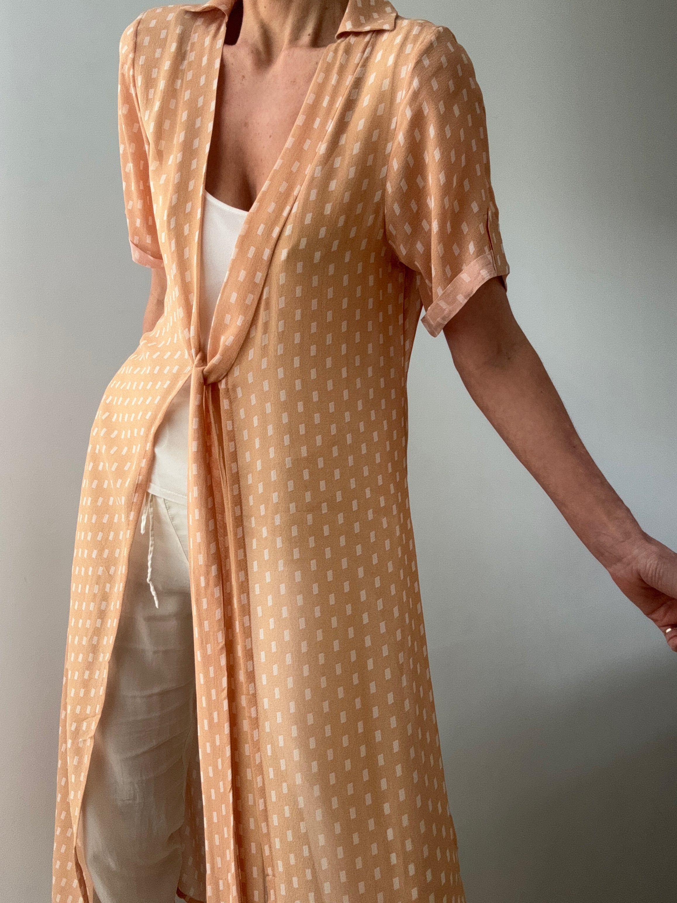 Evarae Silk Tie Front Shirtdress | Dresses