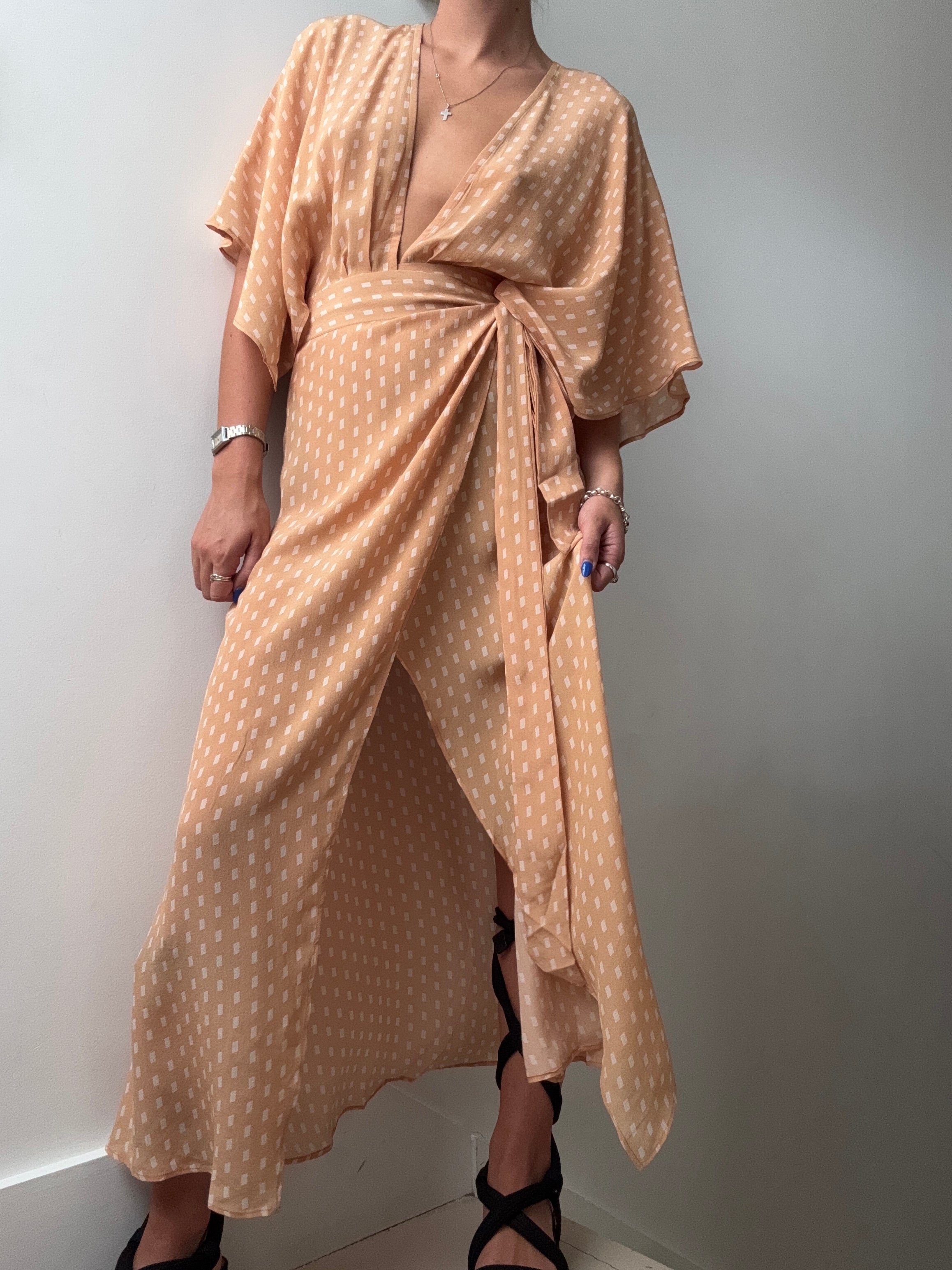 Evarae Dresses Small Evare Silk Wrap Dress Brulee