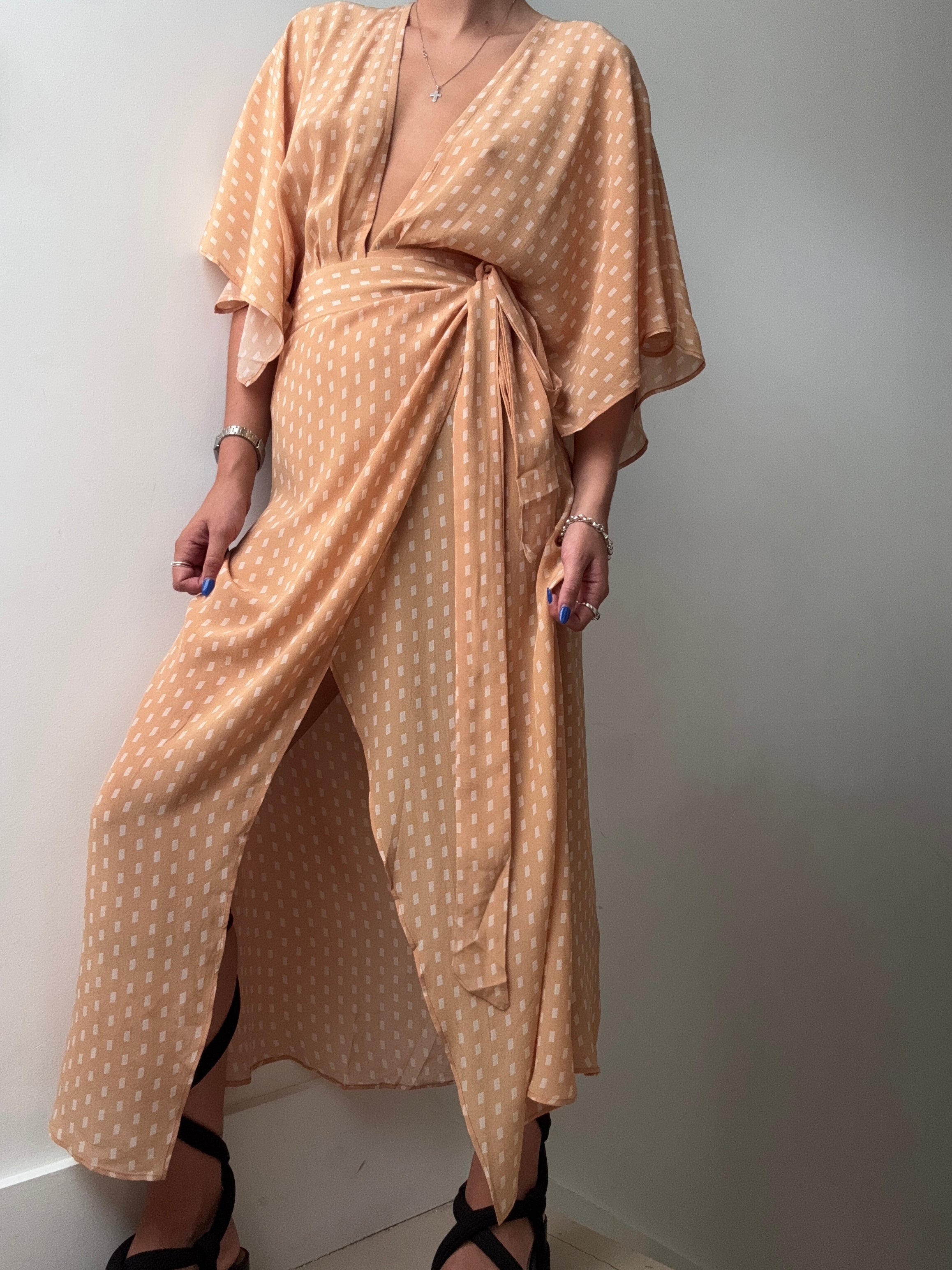 Evarae Dresses Small Evare Silk Wrap Dress Brulee
