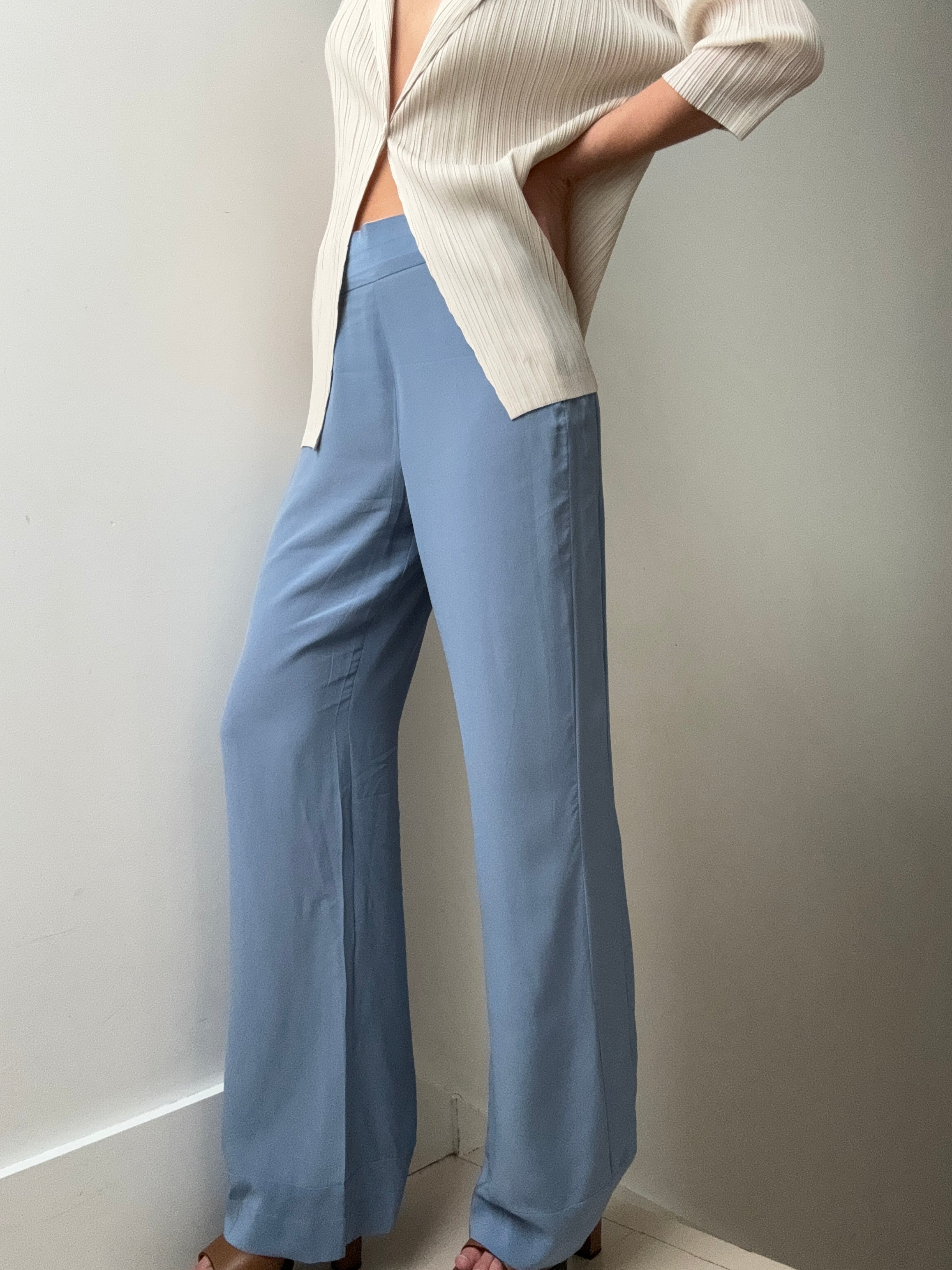 Evarae Pants Small Evarae Silk Pants Blue